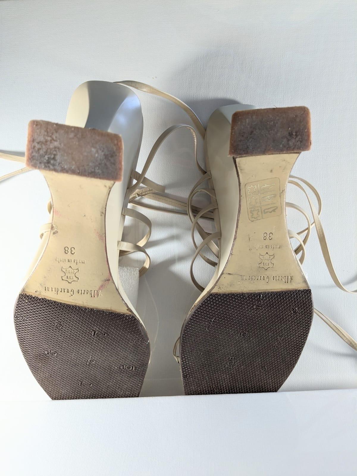 Aberto Guardiani Roman Strype open Sandals Size 38 For Sale 3