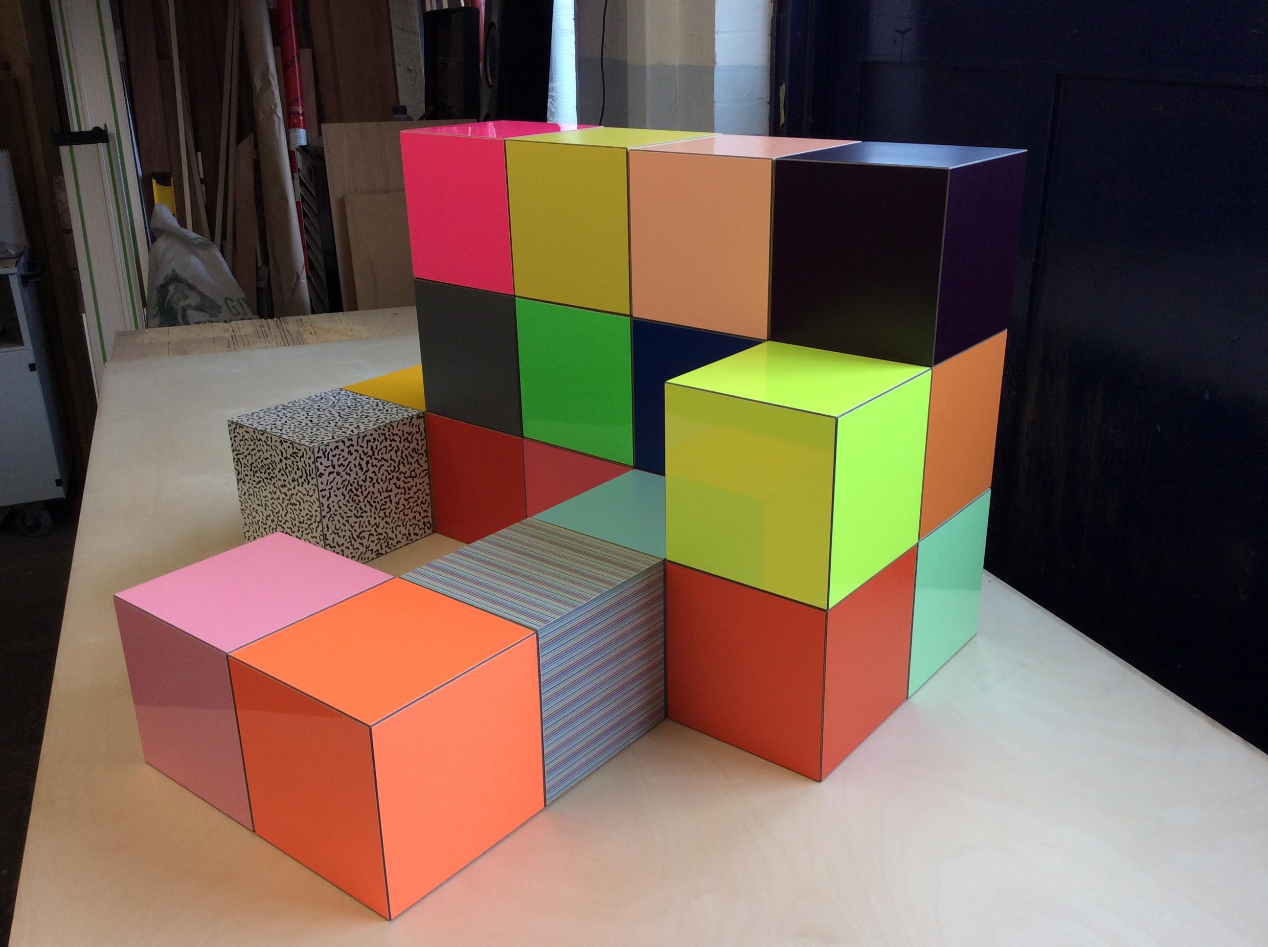 Post-Modern Abet Laminati magnetic cubes For Sale