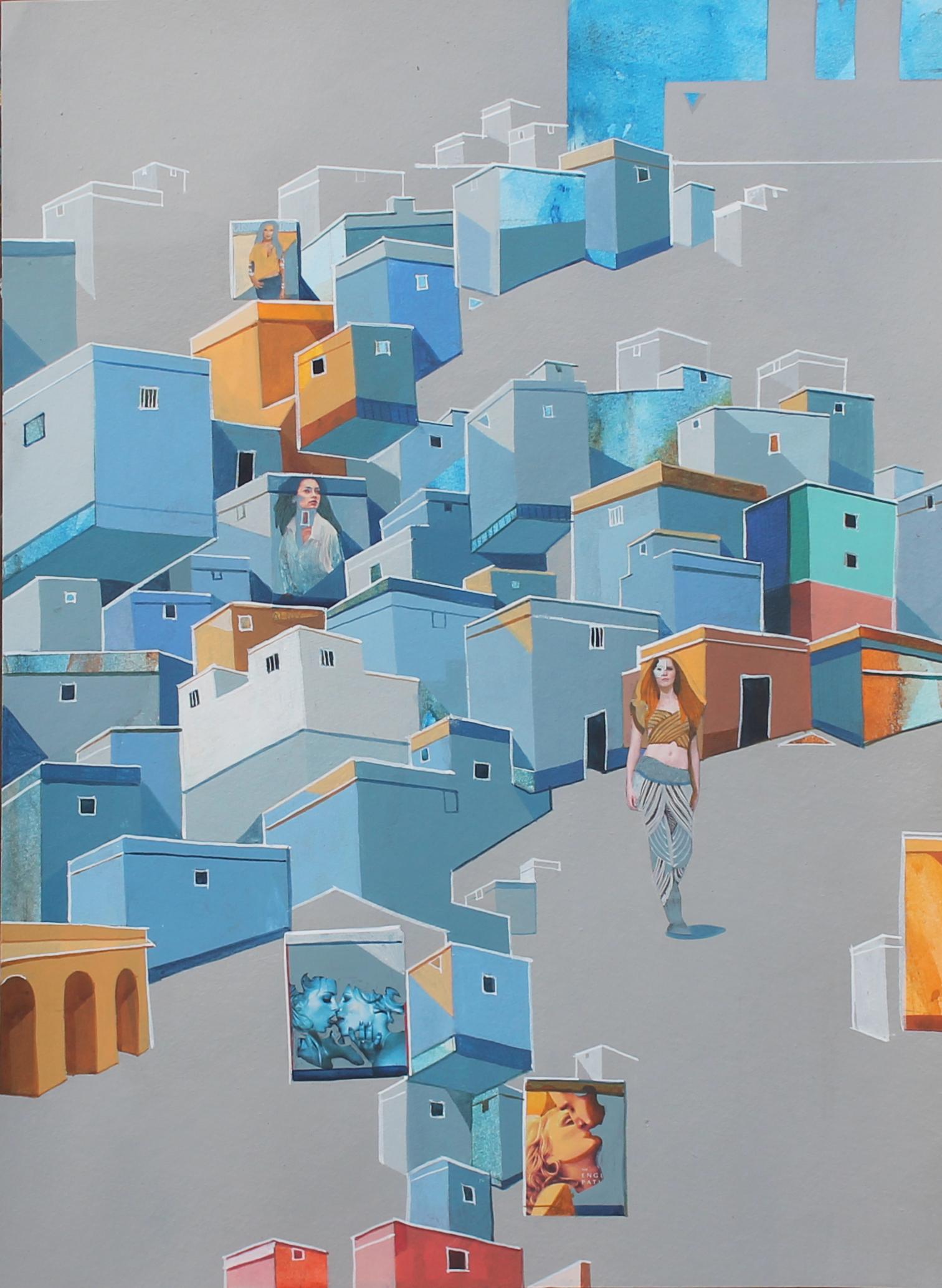 Urban Landscape # 8 - Contemporary Painting by Abhijit Paul