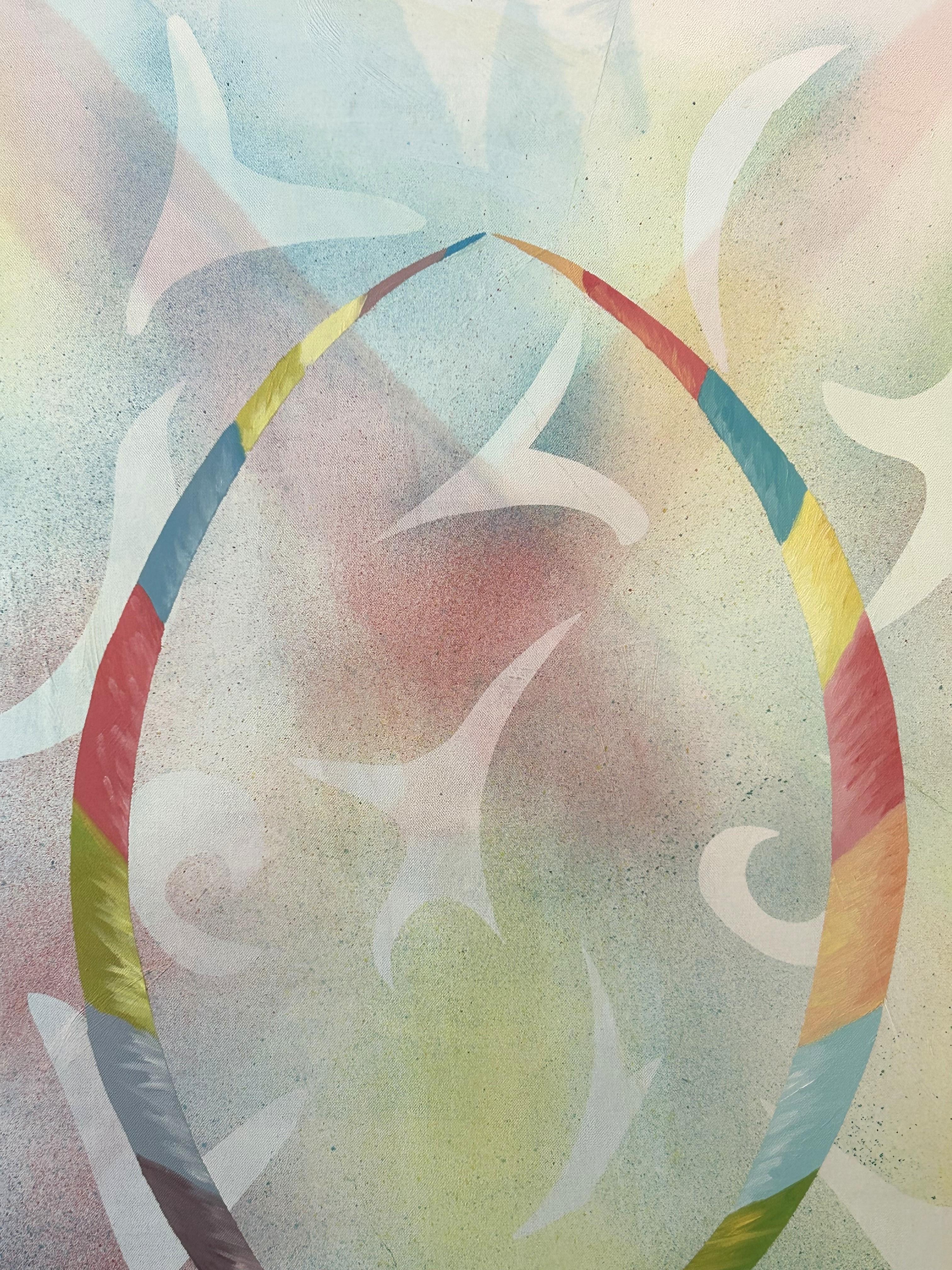 Bud - Abstract Painting Gris de Abi Kremer