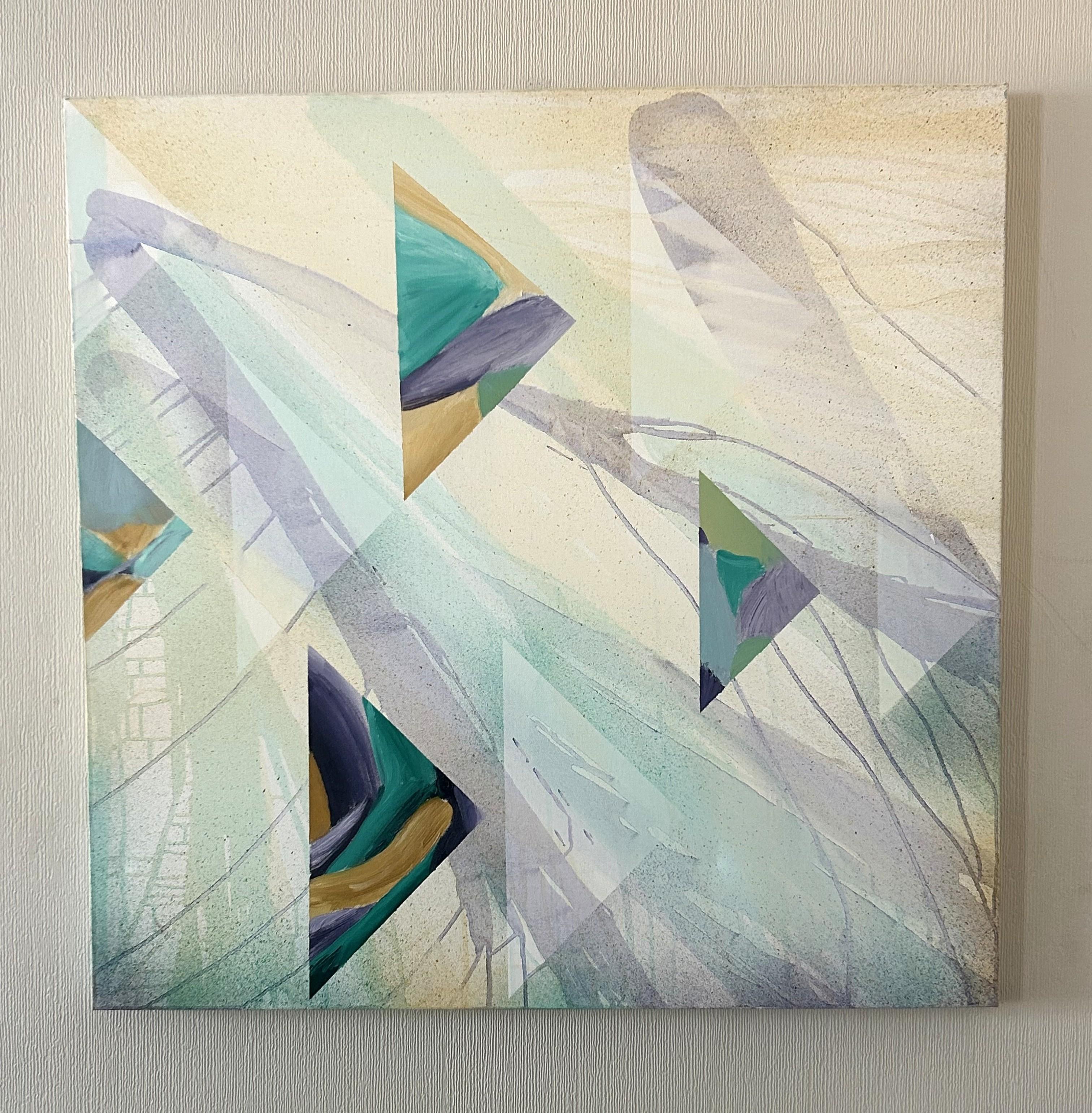 Movimiento Esmeralda - Abstract Painting Gris de Abi Kremer