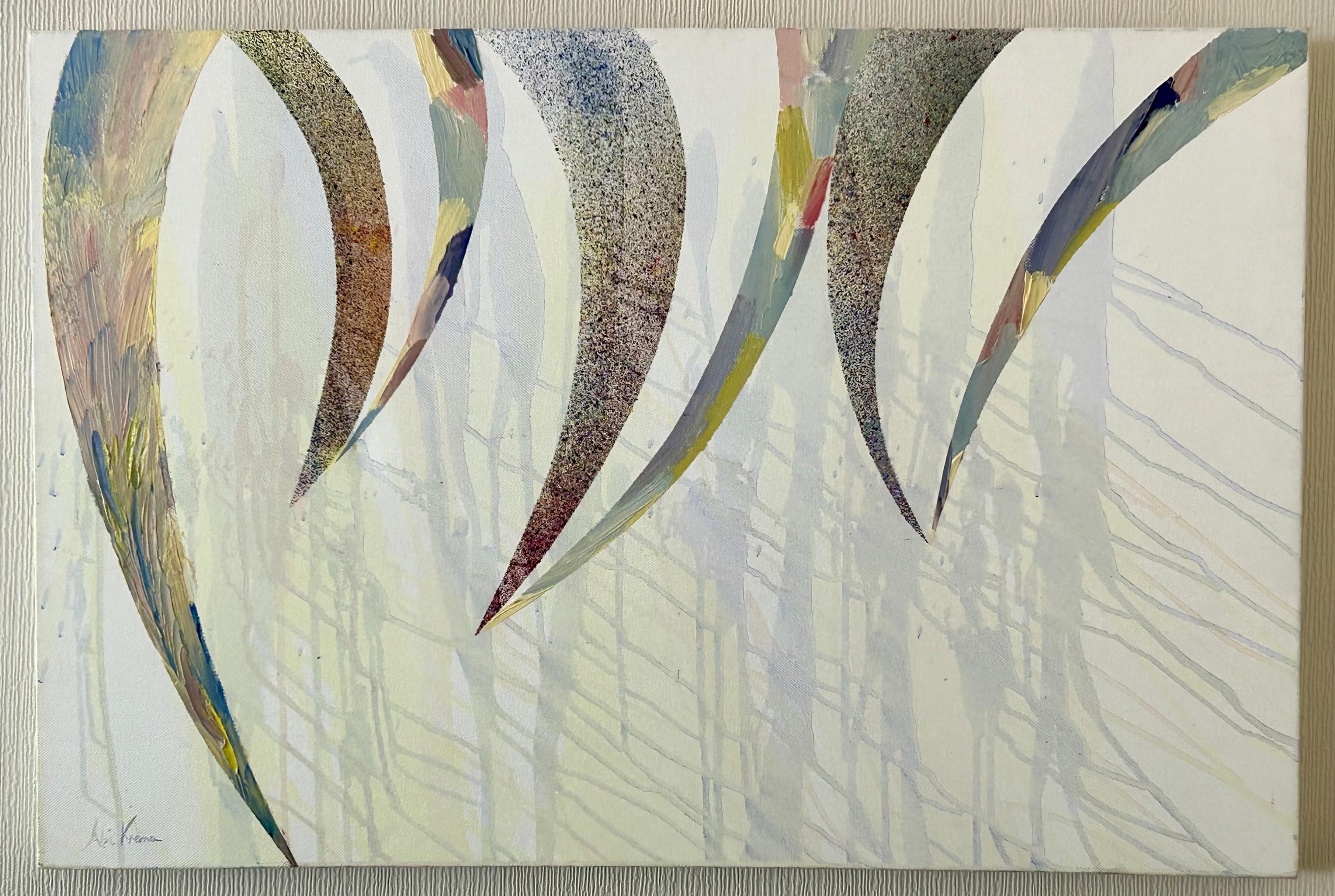 Kami 5 - Abstract Painting Gris de Abi Kremer