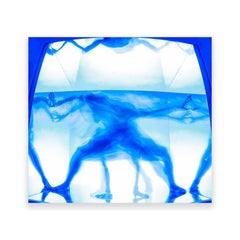 'Blue Flame' Print on Hahnemüle Paper, Bright Blue White Color, by Abi Polinsky