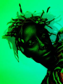 'Broken Scan' Print on Hahnemüle Paper, Bright Green Color. by Abi Polinsky