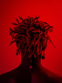 'Meditation' Print on Hahnemüle Paper, Red Black Color Portrait, by Abi Polinsky