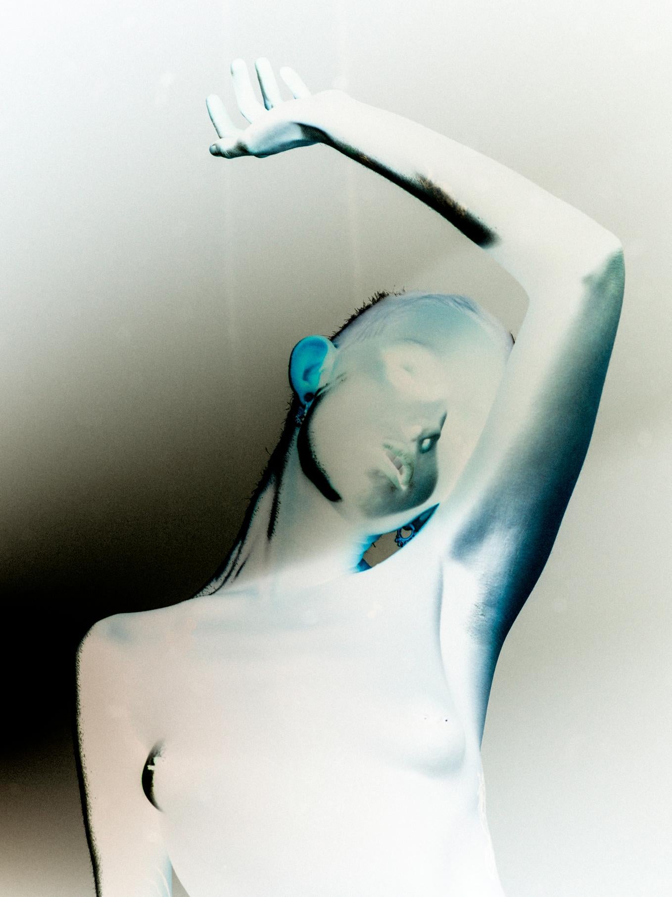 'Untitled 5' Print on Hahnemüle Paper, Gray Blue White Color, by Abi Polinsky