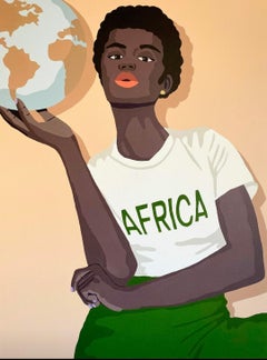 Africa on My Heart and the World in My Hands - Contemporary Painting Black