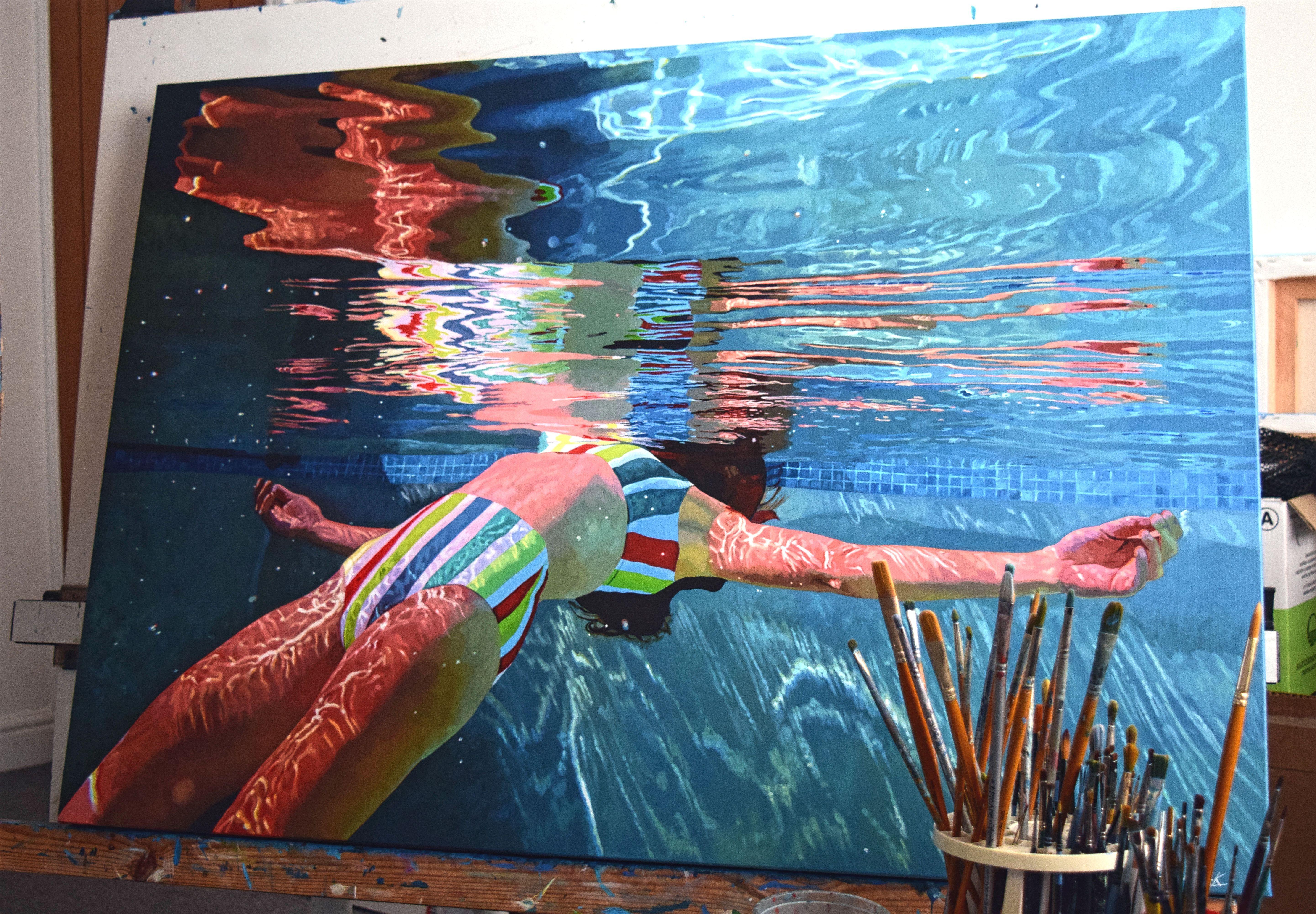 Freefall, Painting, Acrylic on Canvas For Sale 2