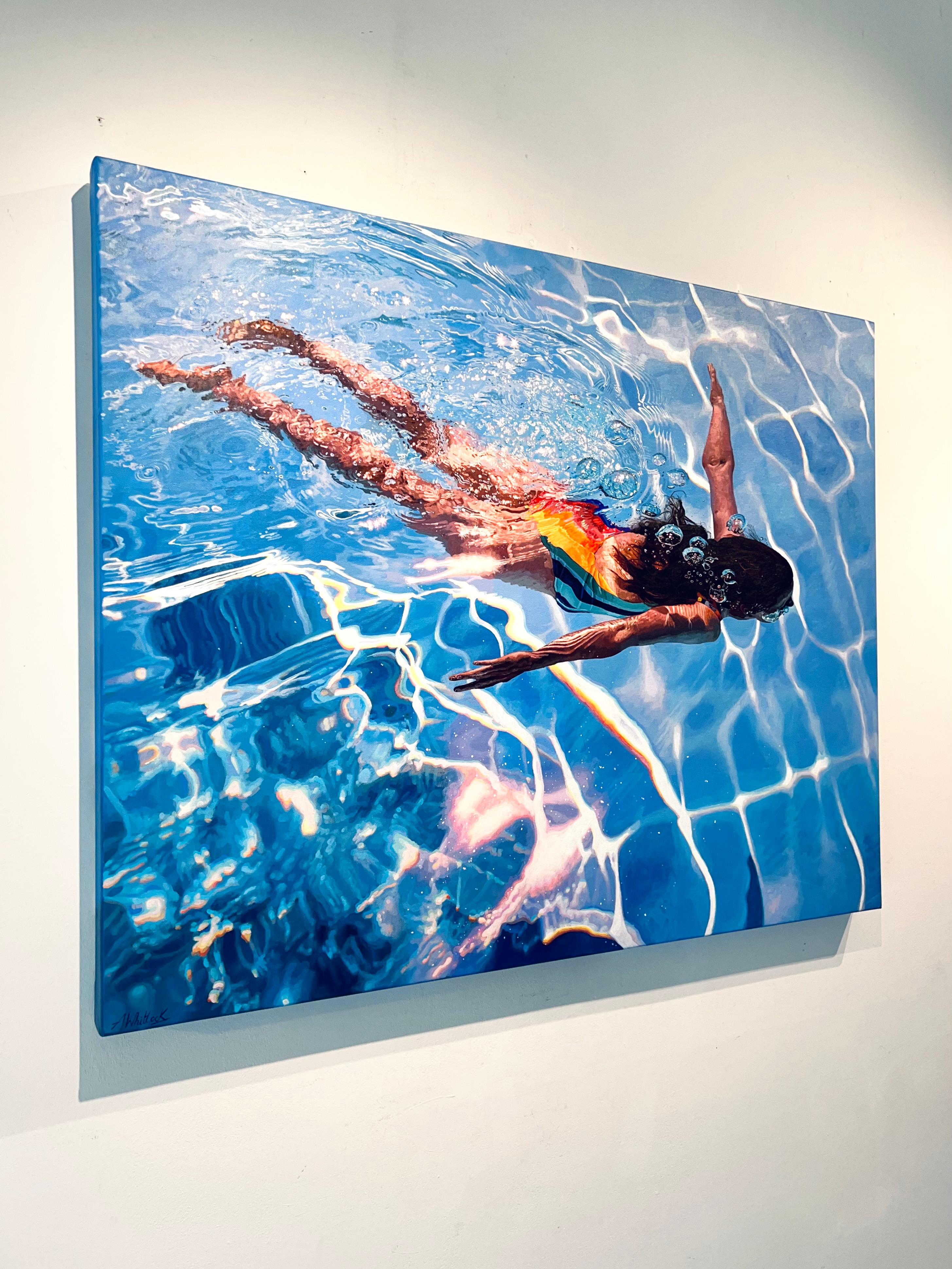 Unbound-original hyperrealistic figurative waterscape painting-contemporary art  - Impressionist Painting by Abi Whitlock