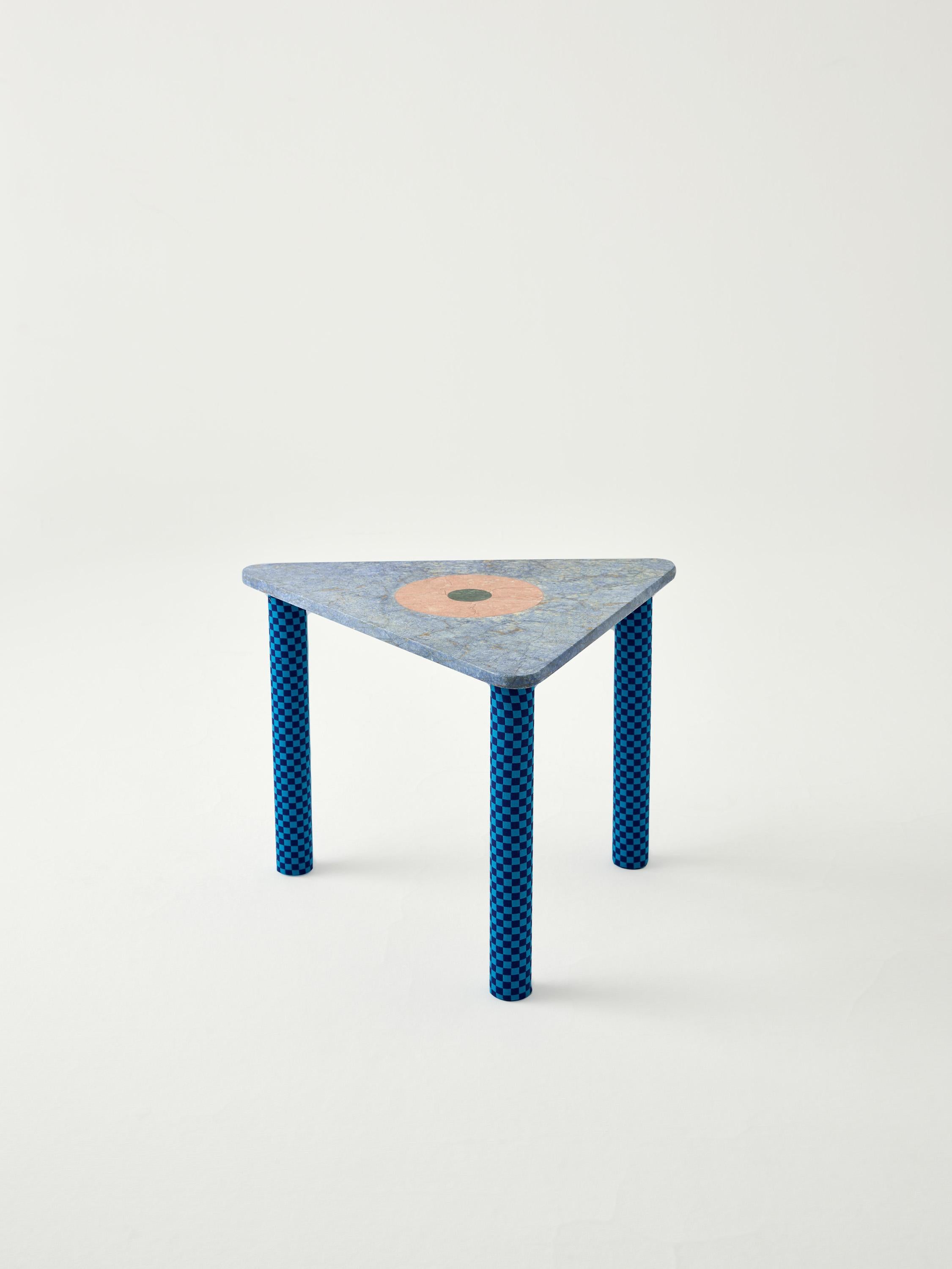 Mesa auxiliar de mármol Abide azul Turco en venta