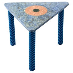 Table d'appoint en marbre Abide en bleu