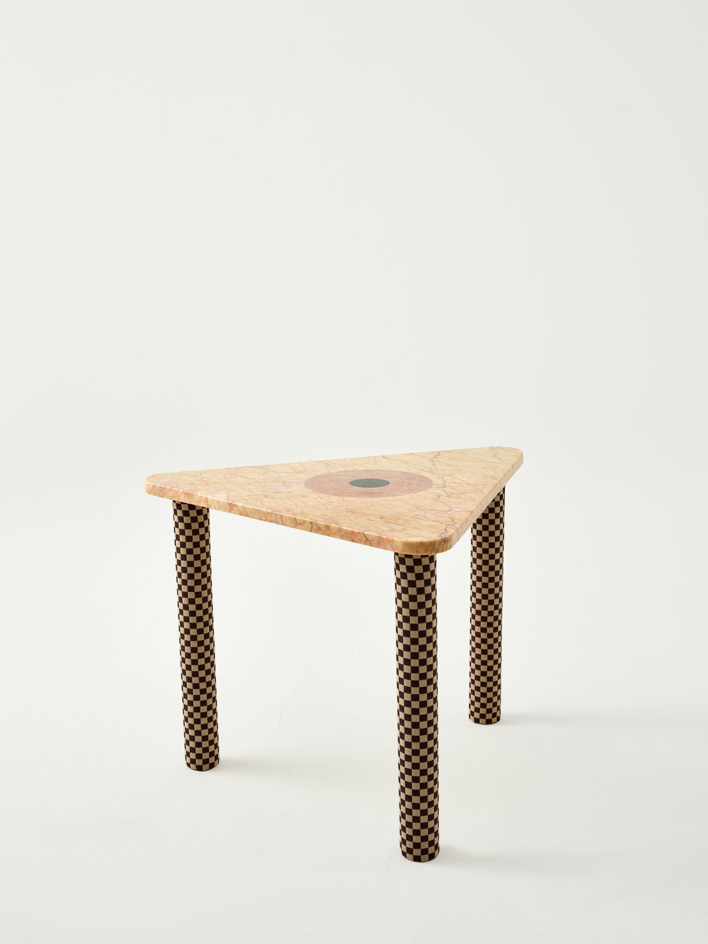 Turkish Abide Marble Side Table in Yellow For Sale