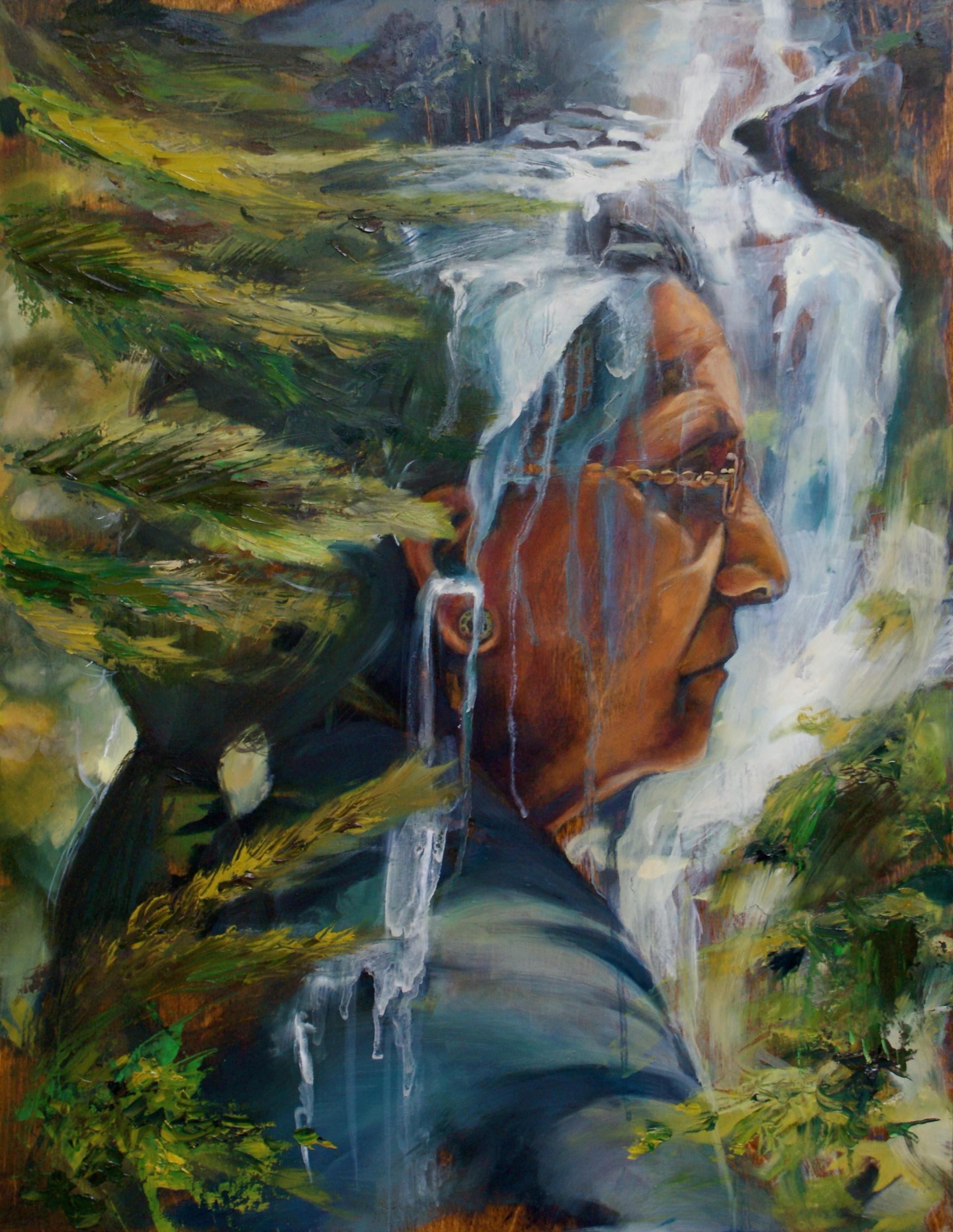 Abigail Drapkin Figurative Painting - Waterfall