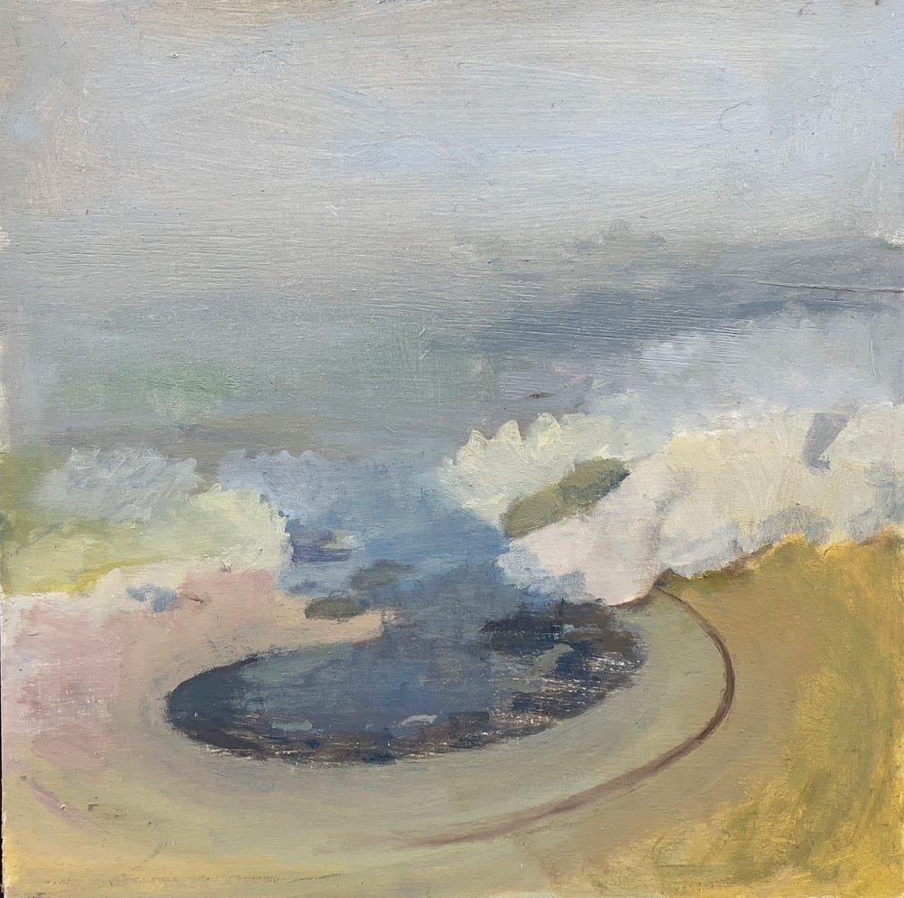 Abigail Dudley Landscape Painting - Water's Edge - Impressionist Landscape Oil on Panel, 2023