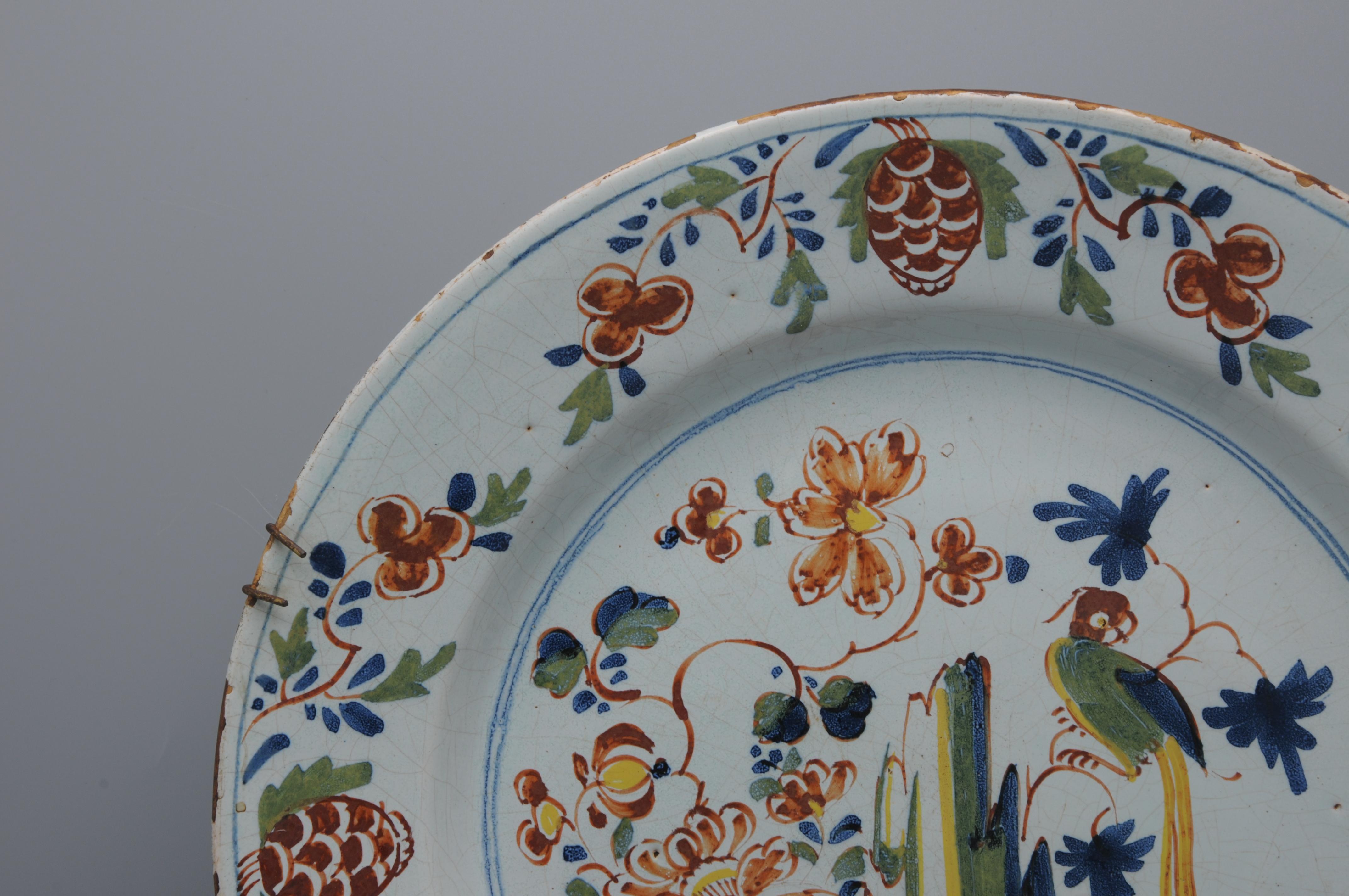 Britannique Abigail Griffith, Lambeth London - Chargeur à perruche en Delftware anglais, milieu du 18e siècle en vente