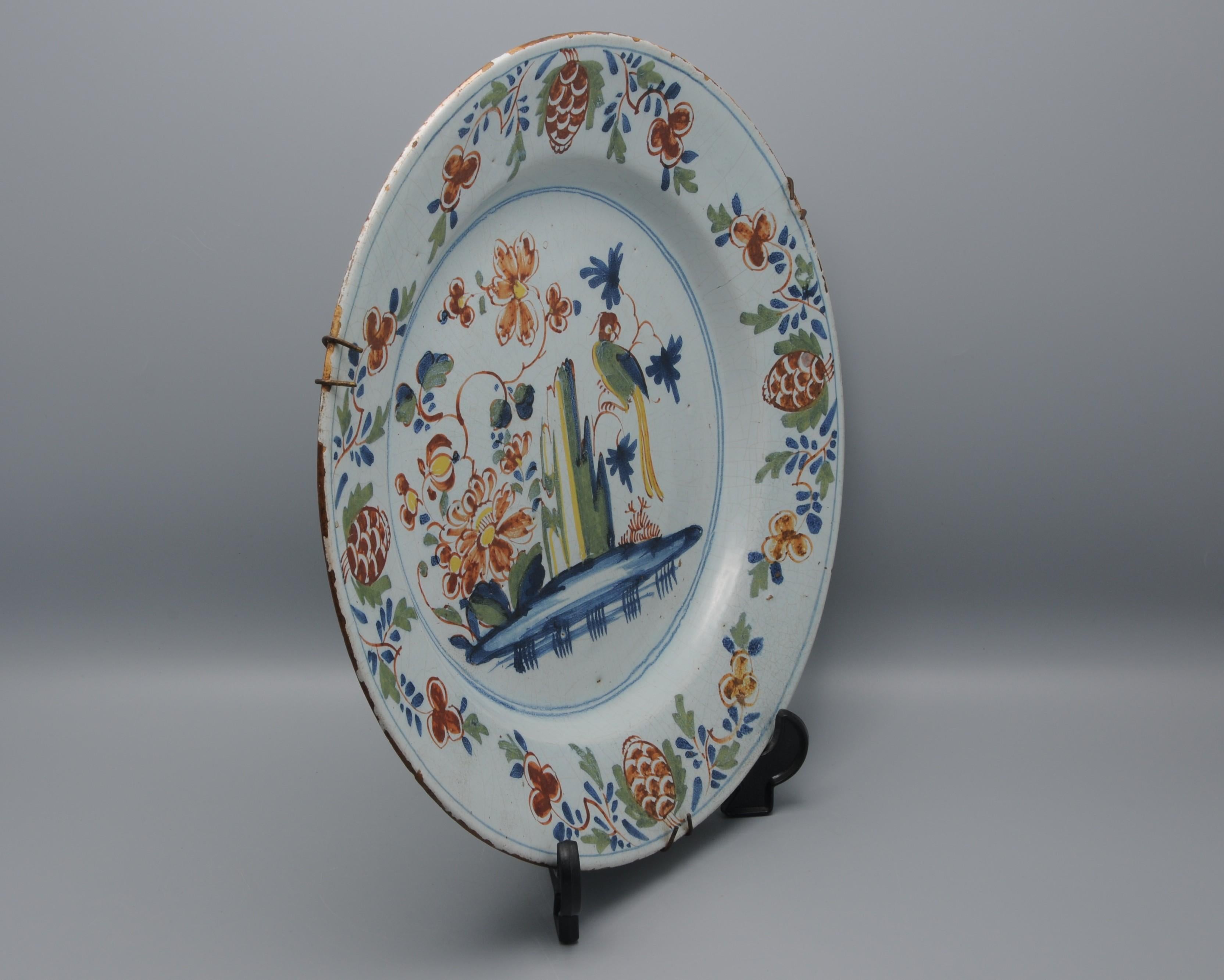 XVIIIe siècle Abigail Griffith, Lambeth London - Chargeur à perruche en Delftware anglais, milieu du 18e siècle en vente