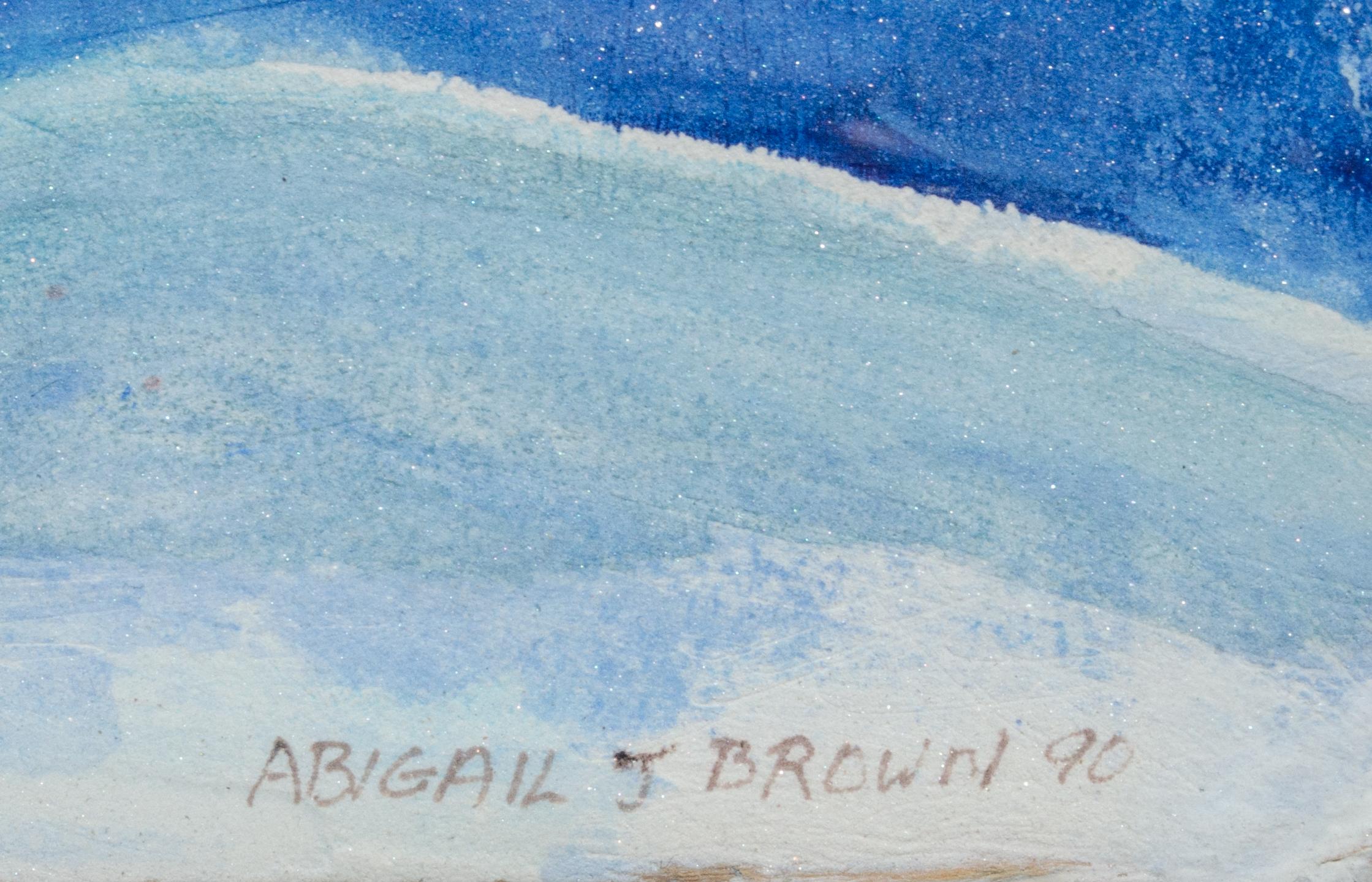 1990 Peinture de paysage marin sur plâtre par Abigail J. Brown en vente 2