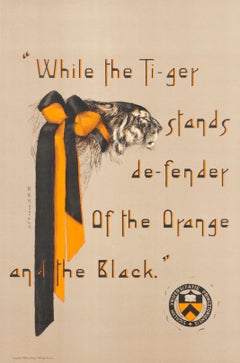 "While the Tiger stands de-fender..." Original Antique Princeton Print
