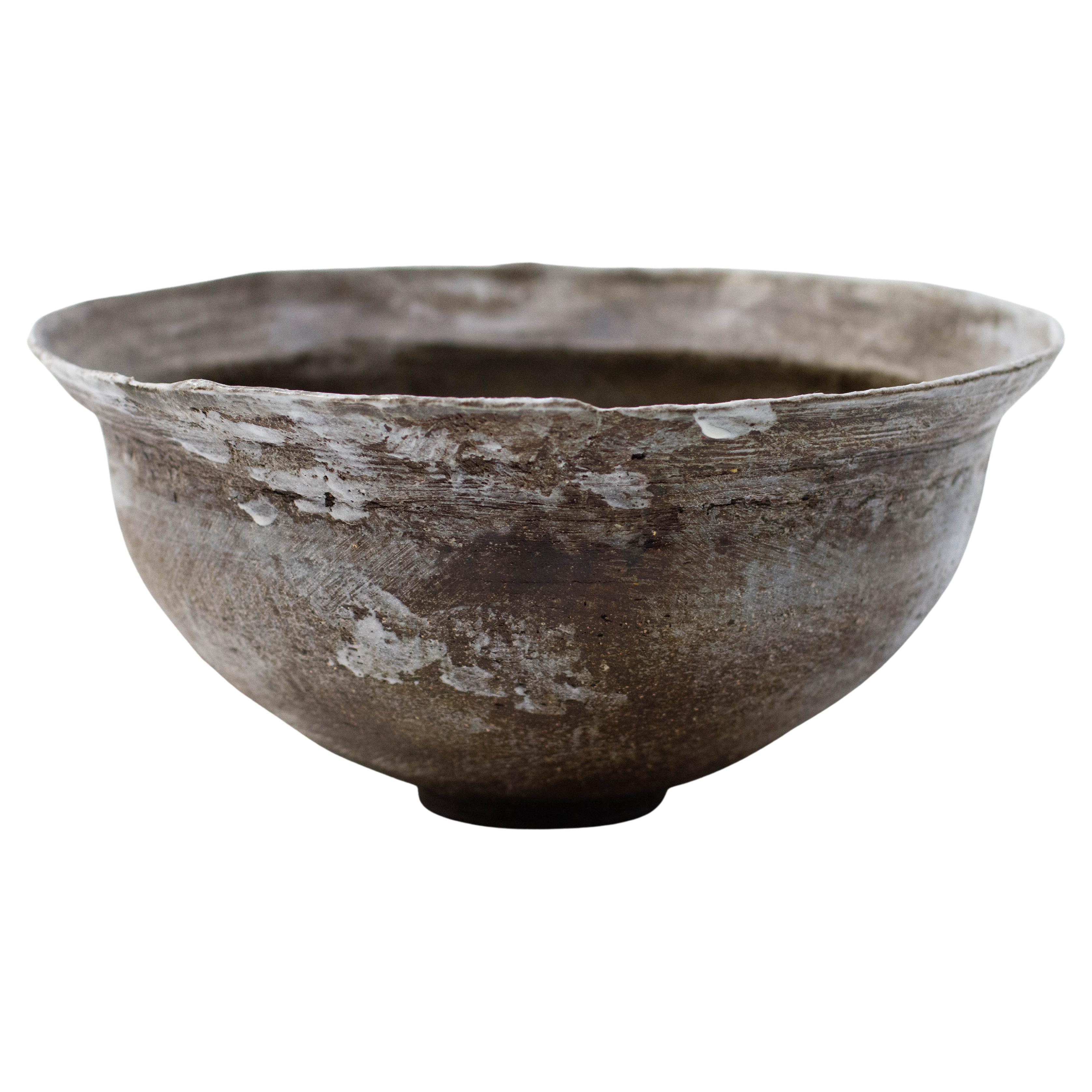 Abigail Schama Ceramics Large Black Stoneware Monks Begging Bowl with Porcelain