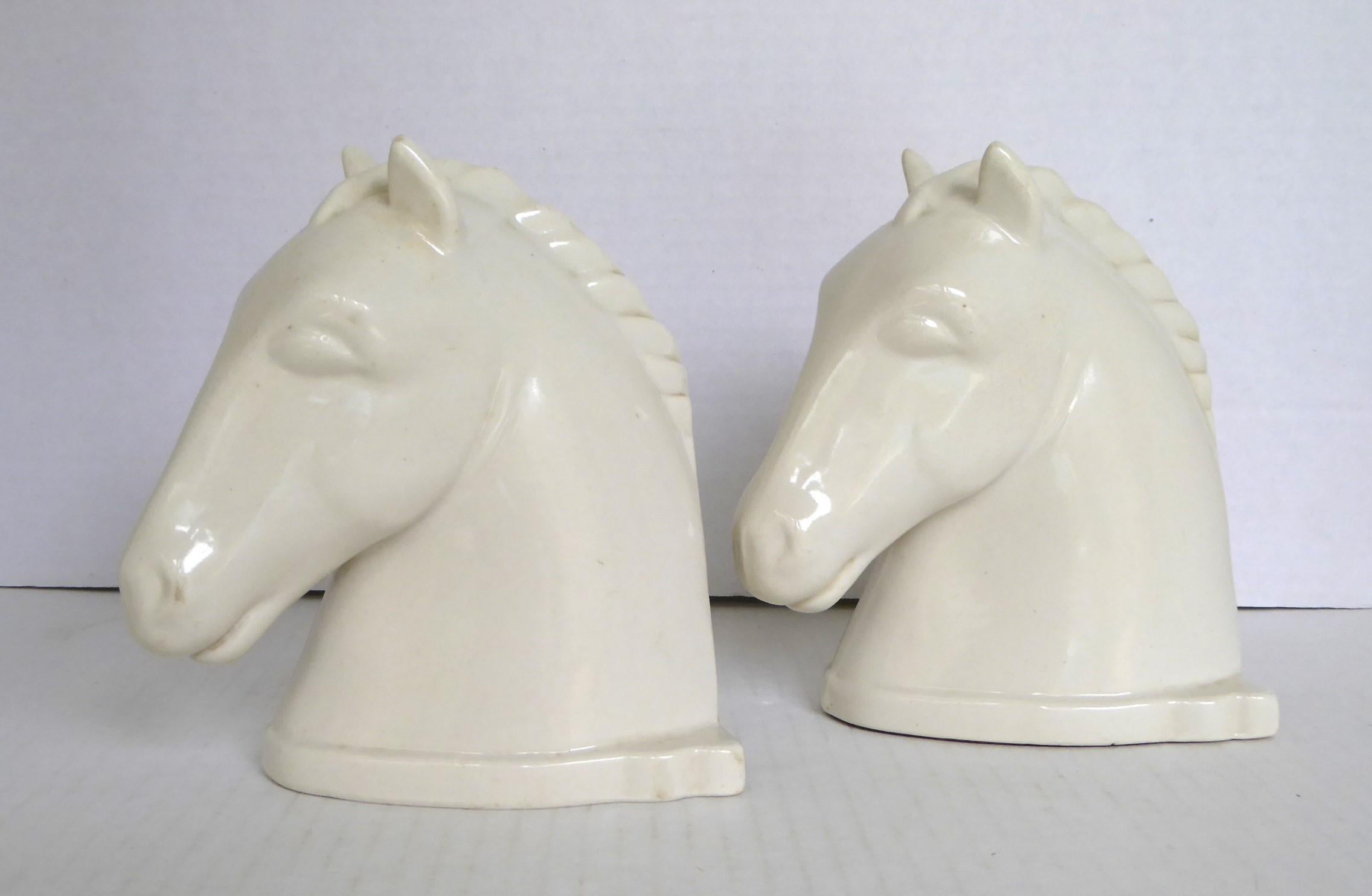 white horse bookends