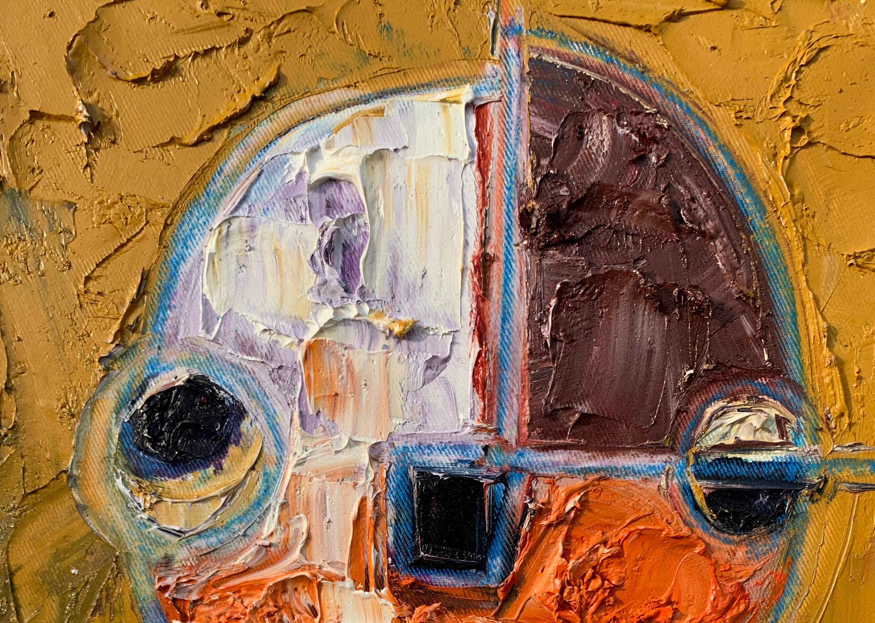12:15 - 21st Century, Contemporary, Impasto, Abstract, Africa, Divine Timing - Painting by Abiodun Nafiu Azeez