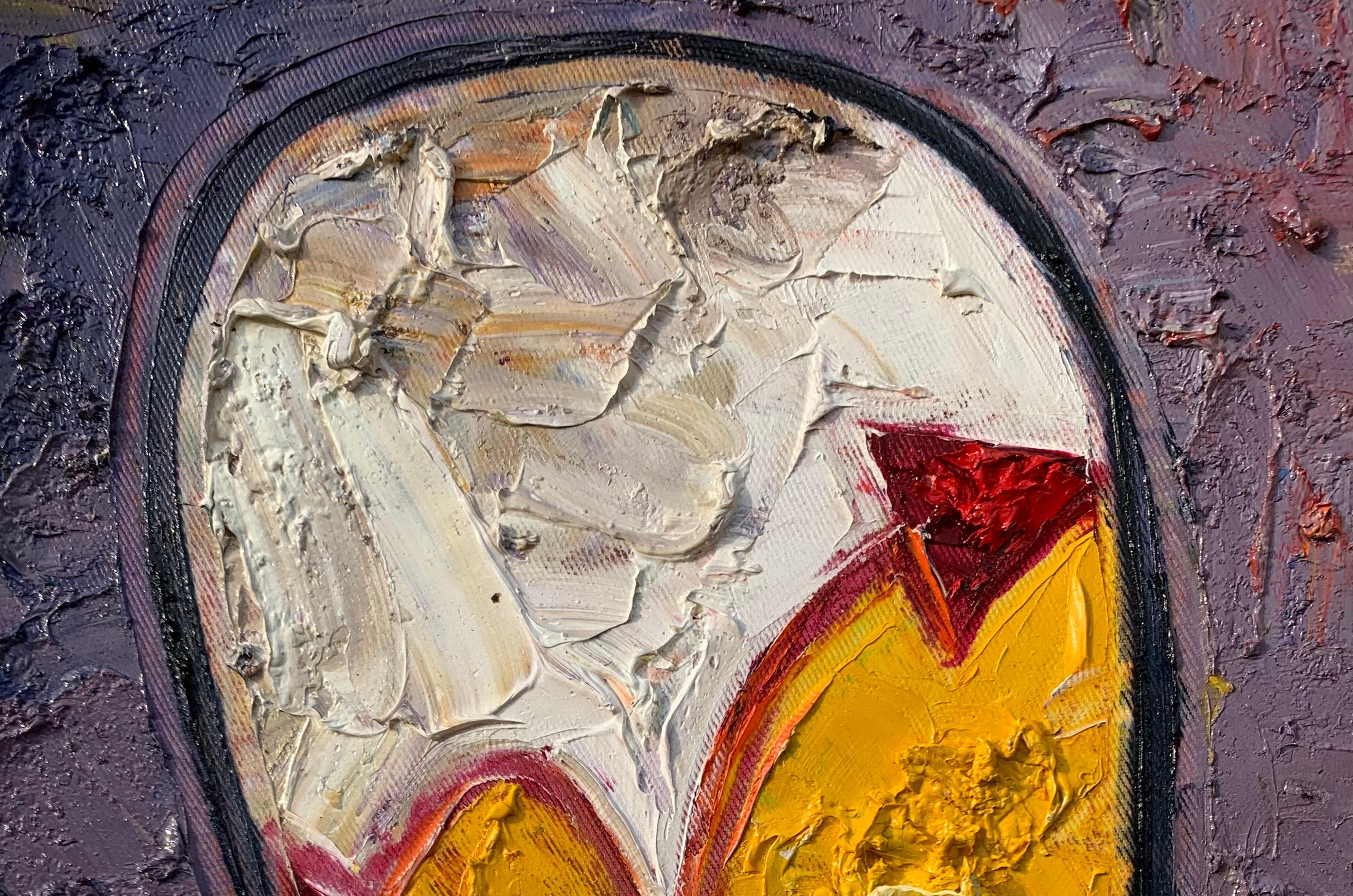 2:40 - 21st Century, Contemporary, Impasto, Abstract, Africa, Divine Timing - Painting by Abiodun Nafiu Azeez