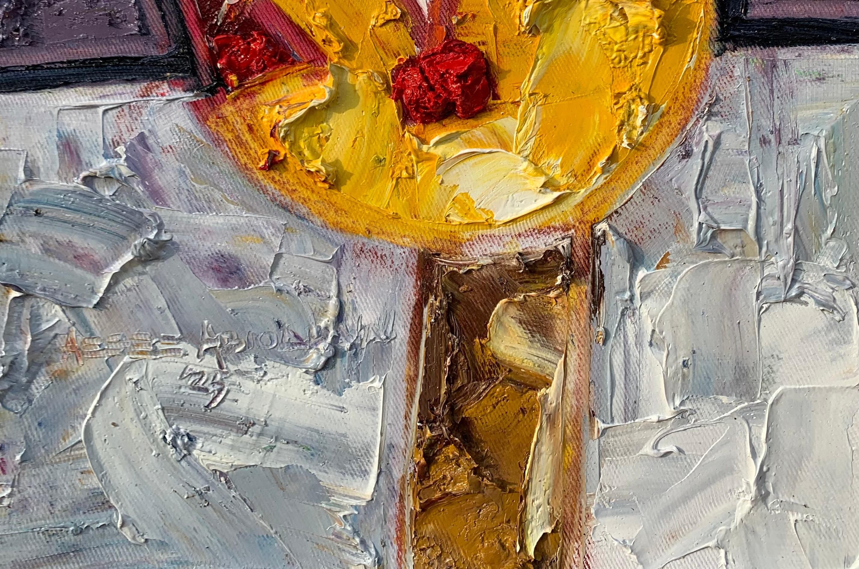 2:40 - 21st Century, Contemporary, Impasto, Abstract, Africa, Divine Timing - Brown Figurative Painting by Abiodun Nafiu Azeez
