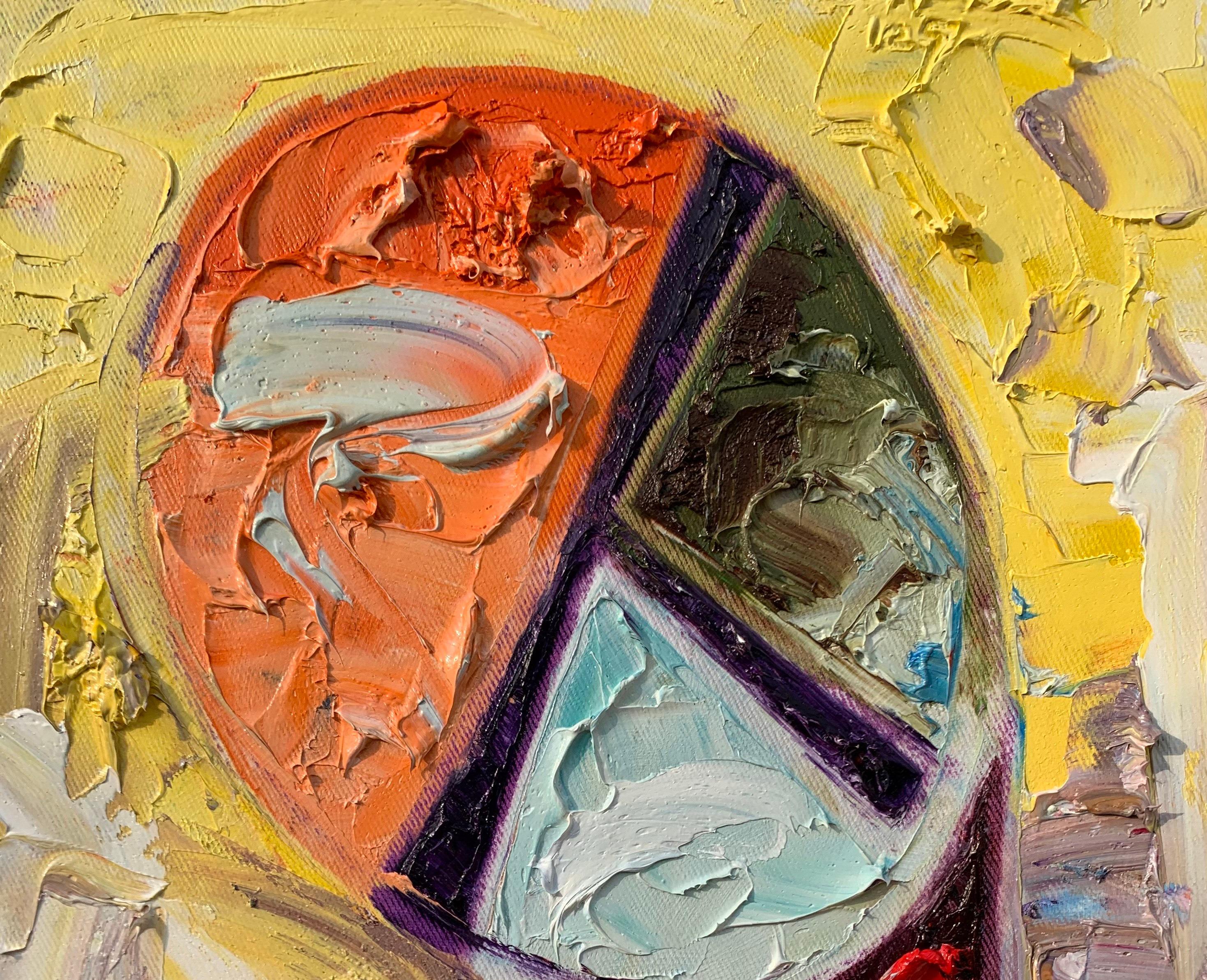 3:30 - 21st Century, Contemporary, Impasto, Abstract, Africa, Divine Timing - Painting by Abiodun Nafiu Azeez