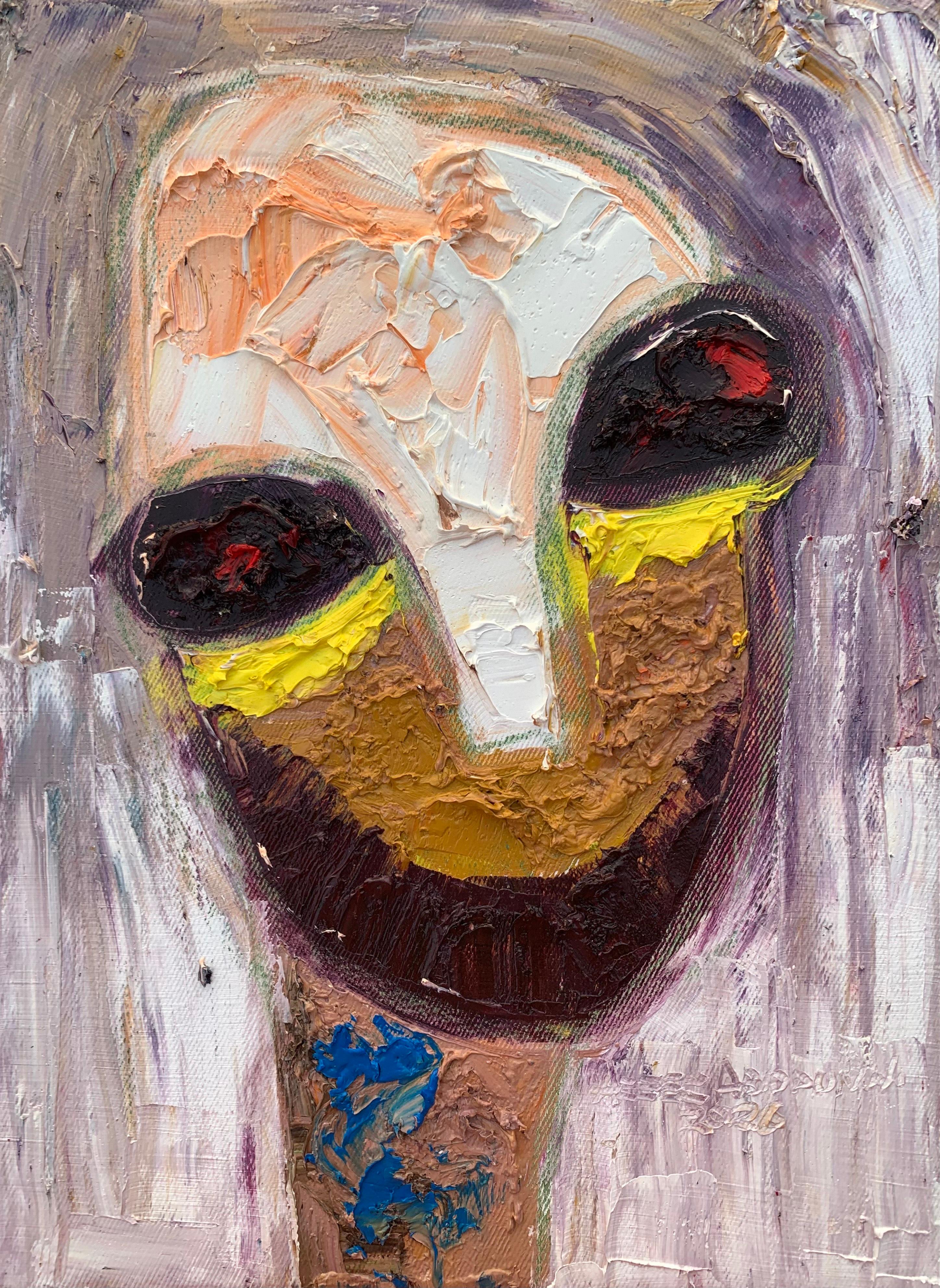 Abstract Painting de Abiodun Nafiu Azeez - Apariencias 1 -Siglo XXI, Contemporáneo, Impasto, Abstracto Figurativo, África