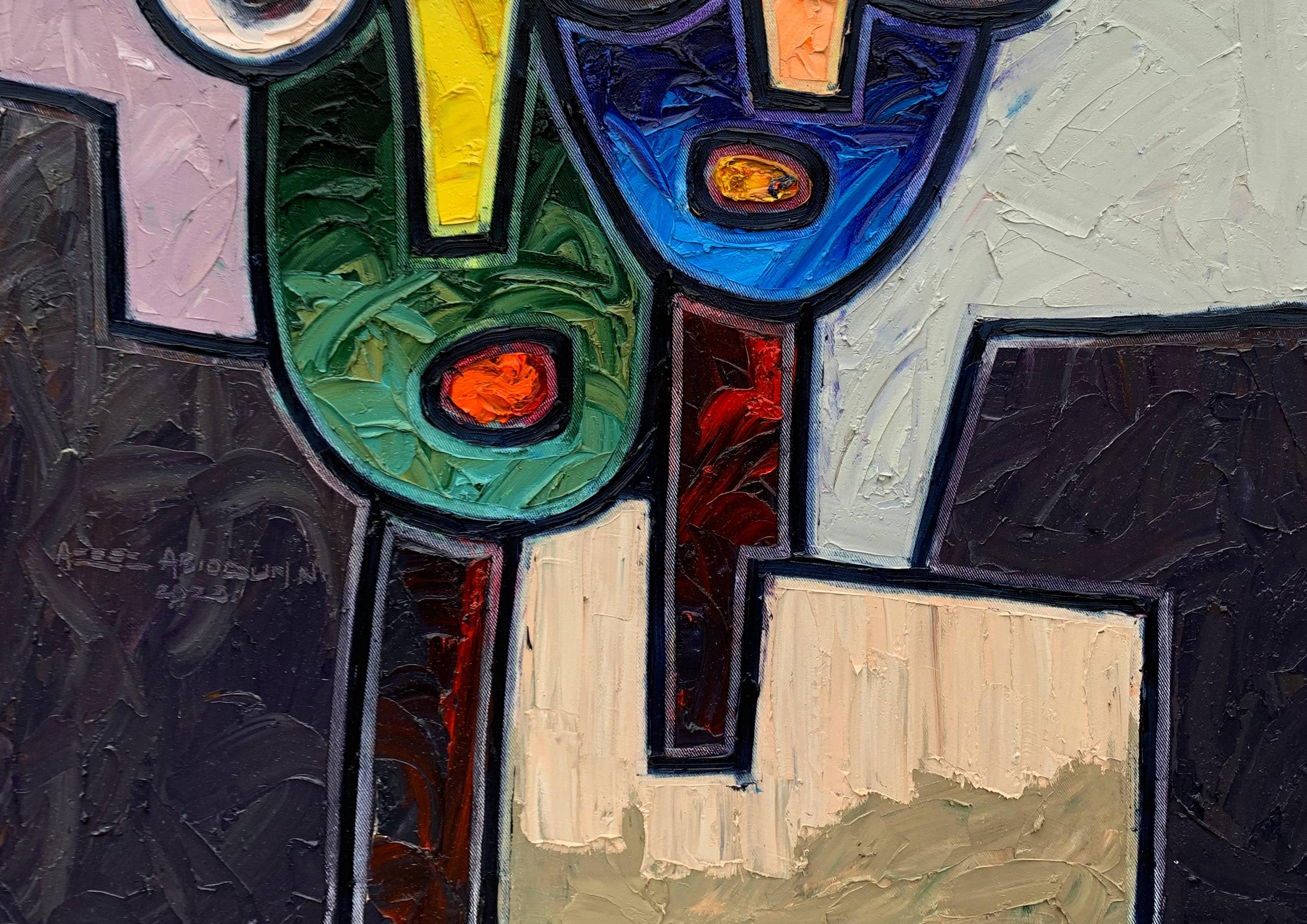 Fraternité - Contemporain Painting par Abiodun Nafiu Azeez