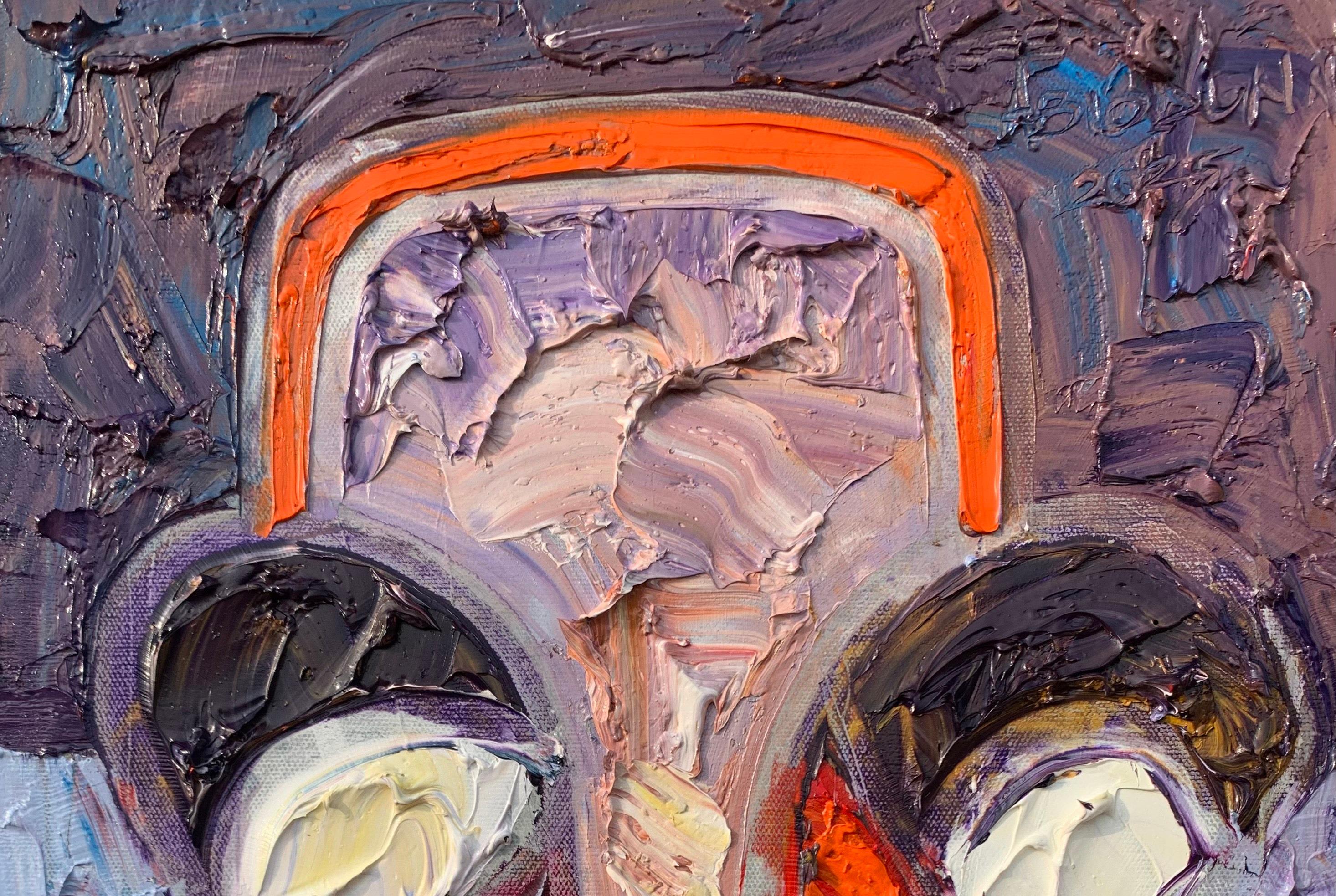 Face 1 -21st Century, Contemporary, Impasto, Abstract Figurative, Africa, People - Painting by Abiodun Nafiu Azeez