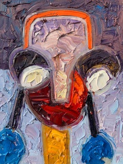 Face 1 -21st Century, Contemporary, Impasto, Abstract Figurative, Africa, People