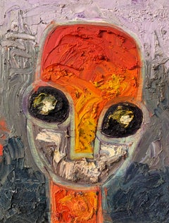 Face 2 -21st Century, Contemporary, Impasto, Abstract Figurative, Africa, People