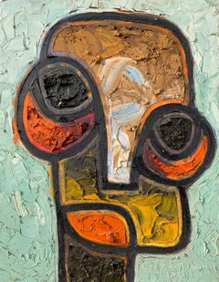 Face 3 -21st Century, Contemporary, Impasto, Abstract Figurative, Africa, People