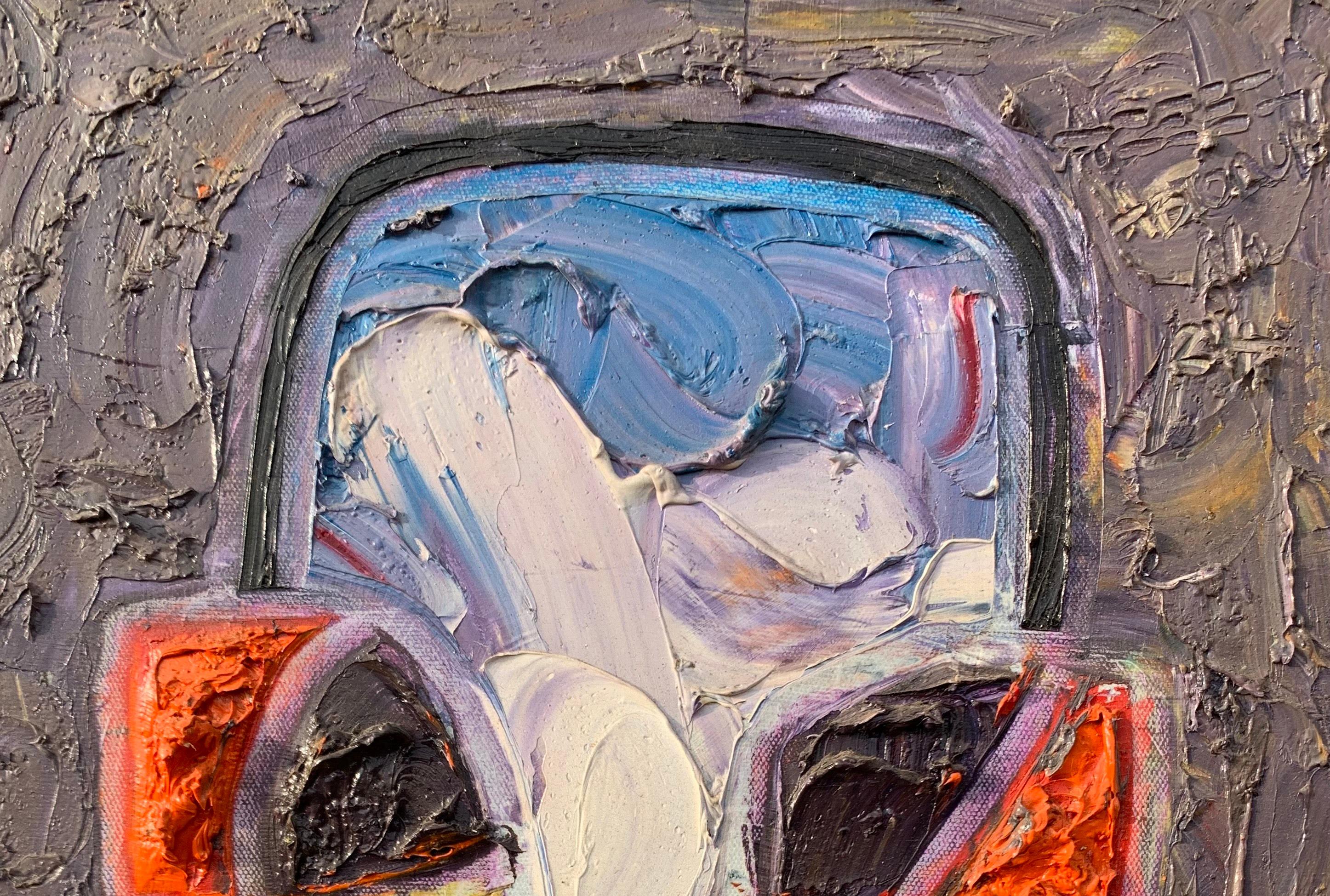Face 4 -21st Century, Contemporary, Impasto, Abstract Figurative, Africa, People - Painting by Abiodun Nafiu Azeez