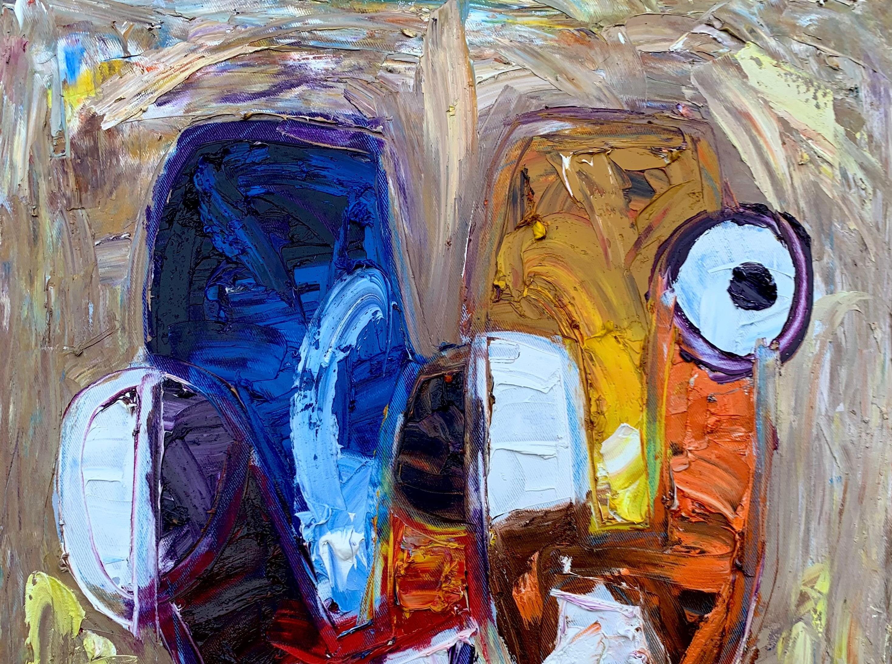 Momenti felici -21° secolo, Contemporaneo, Impasto figurativo, Persone, Donna - Painting di Abiodun Nafiu Azeez