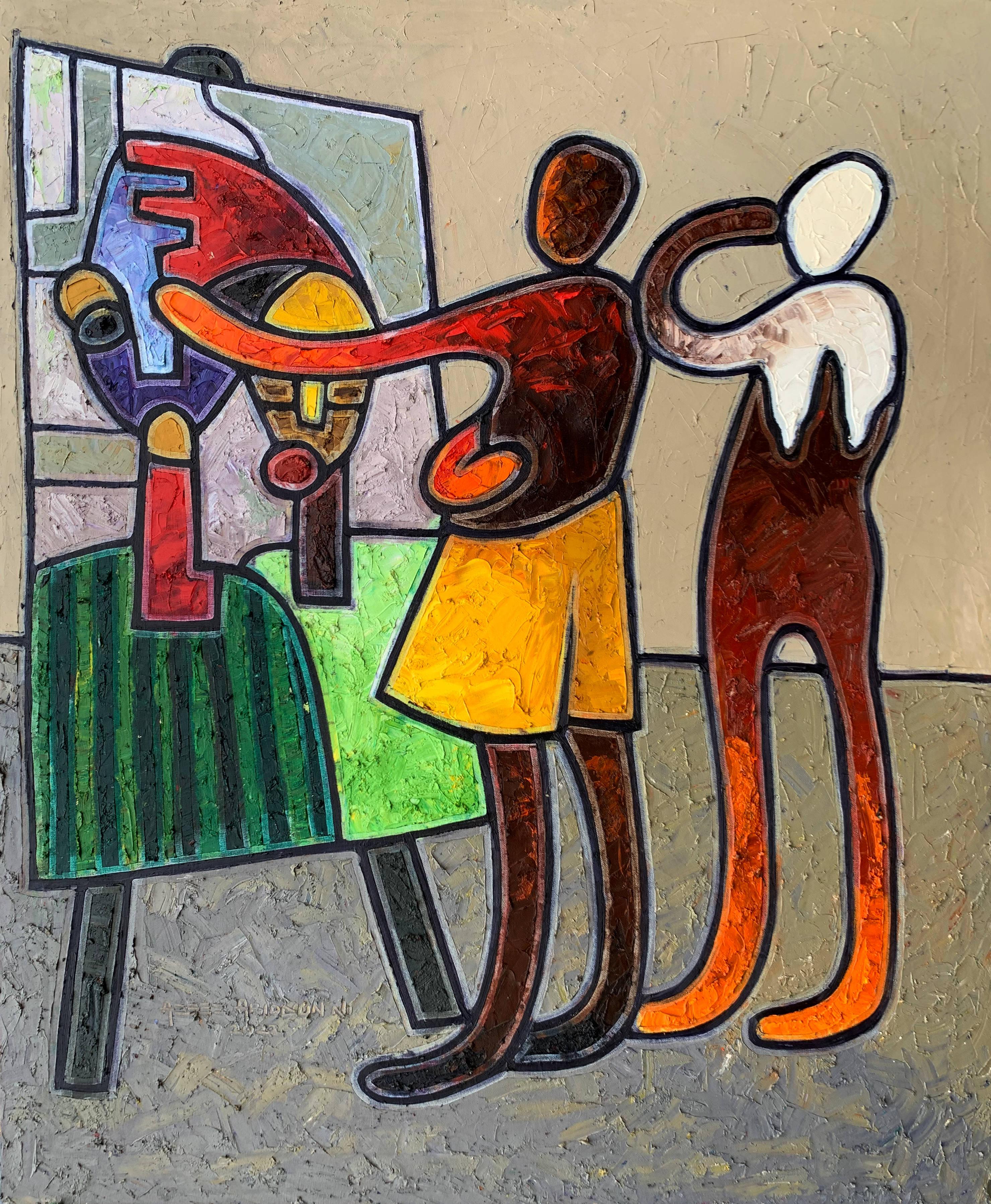 Figurative Painting di Abiodun Nafiu Azeez - Non sono solo