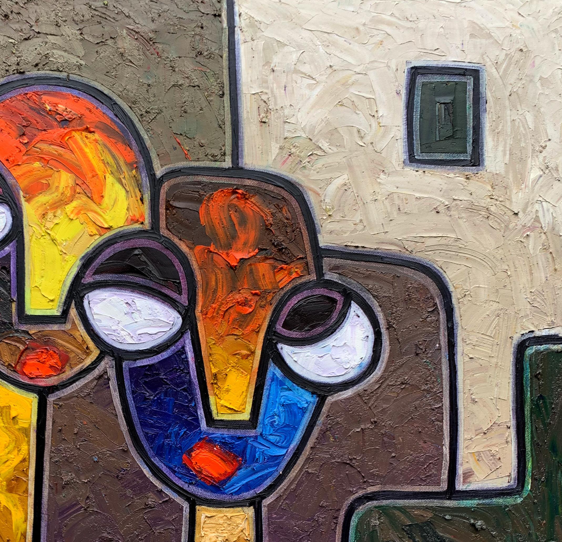 Visione condivisa - Painting Contemporaneo di Abiodun Nafiu Azeez