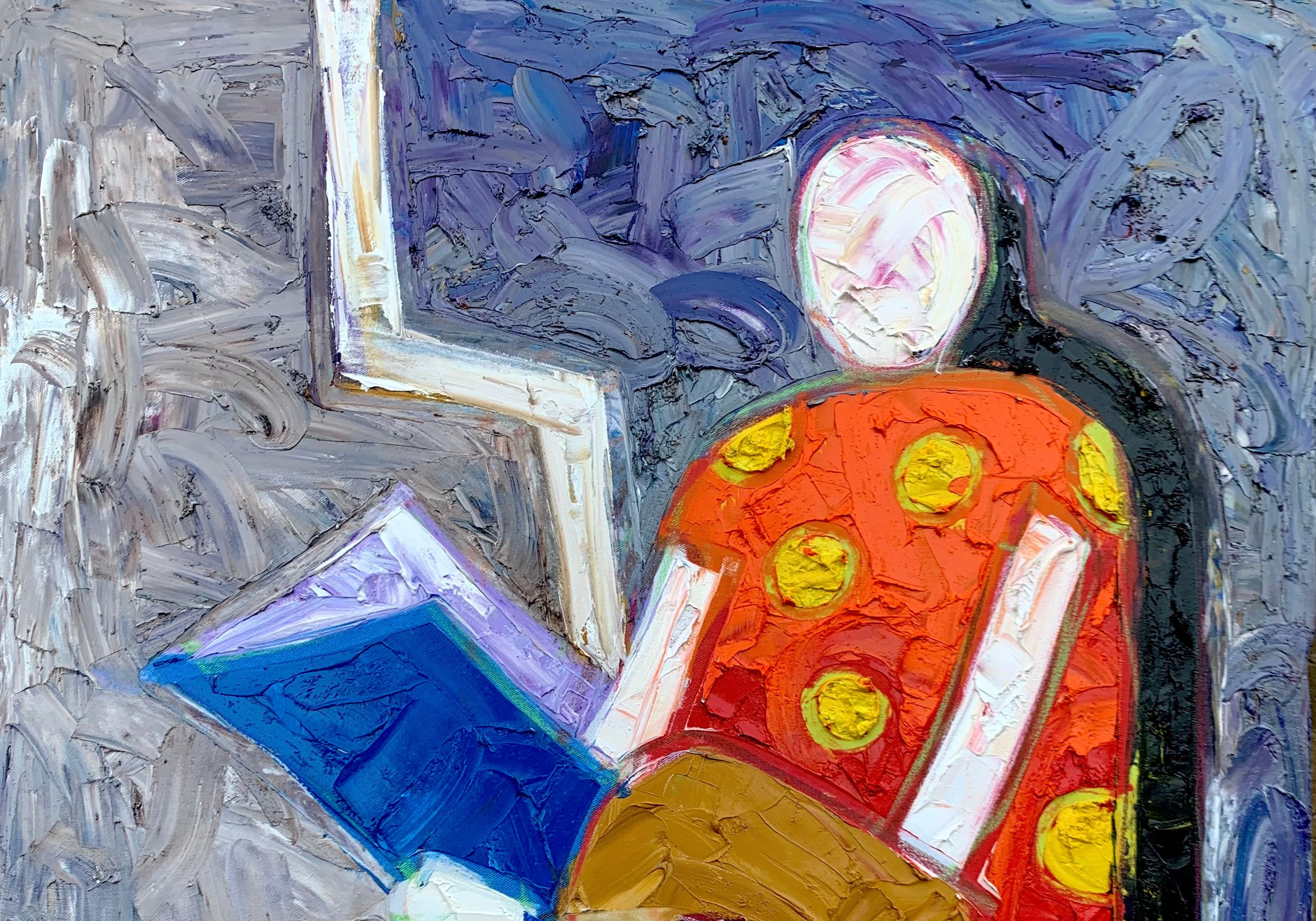 Silent Journey - 21. Jahrhundert, Contemporary, Figurativ, Impasto, Impressionismus – Painting von Abiodun Nafiu Azeez