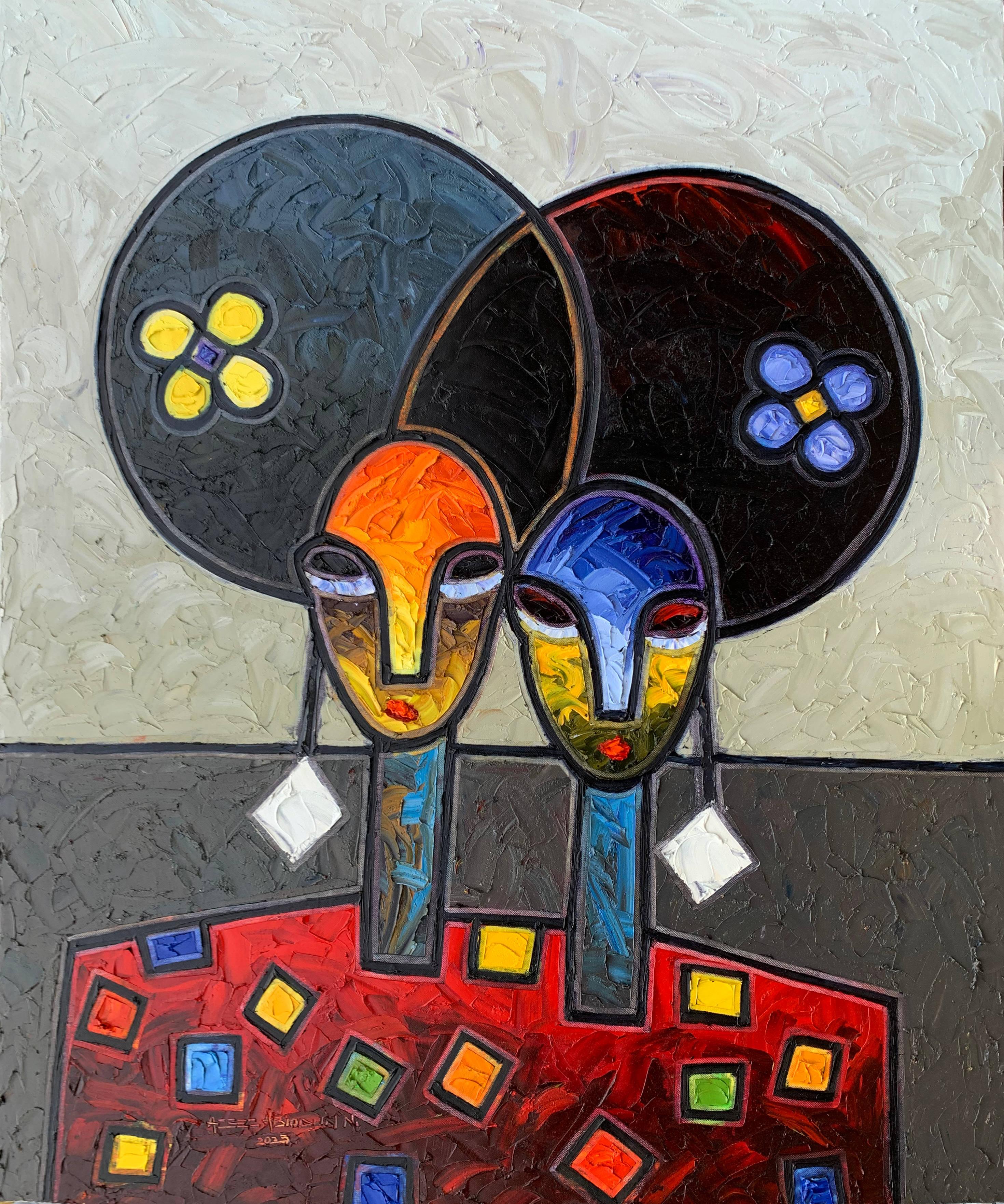 Abiodun Nafiu Azeez Abstract Painting - The Pairing