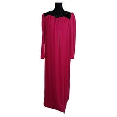 Valentino Couture 1990s magenta elegante vestido largo