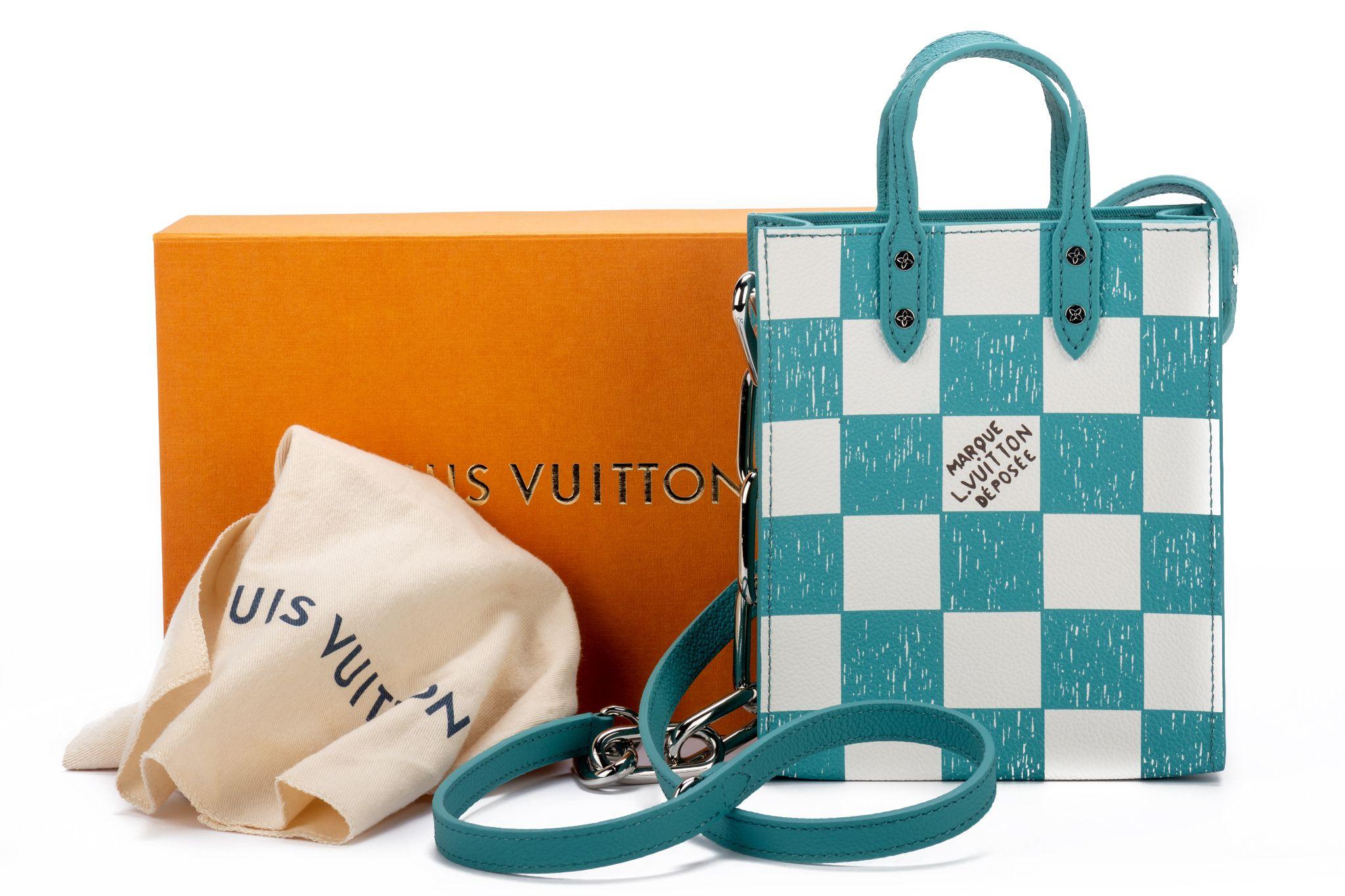 Abloh Vuitton NIB Mini Sac Plat Checkers For Sale 6