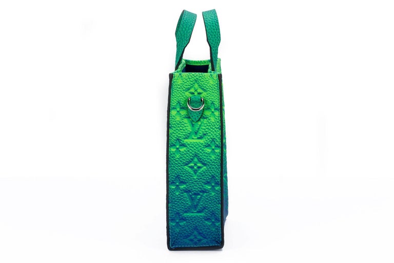 Abloh x Vuitton Green/Blue Mini Sac Plat For Sale at 1stDibs