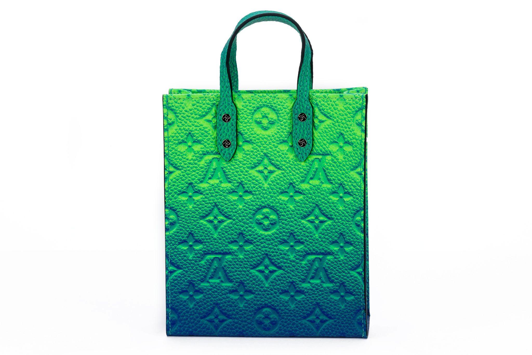 Abloh x Vuitton Green/Blue Mini Sac Plat For Sale at 1stDibs | green ...