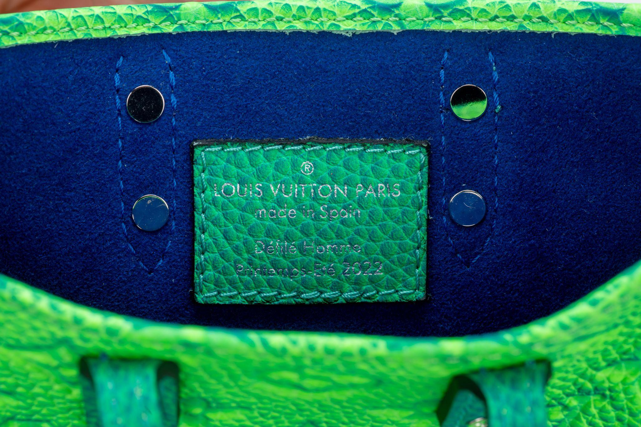 Abloh x Vuitton Green/Blue Mini Sac Plat For Sale 2