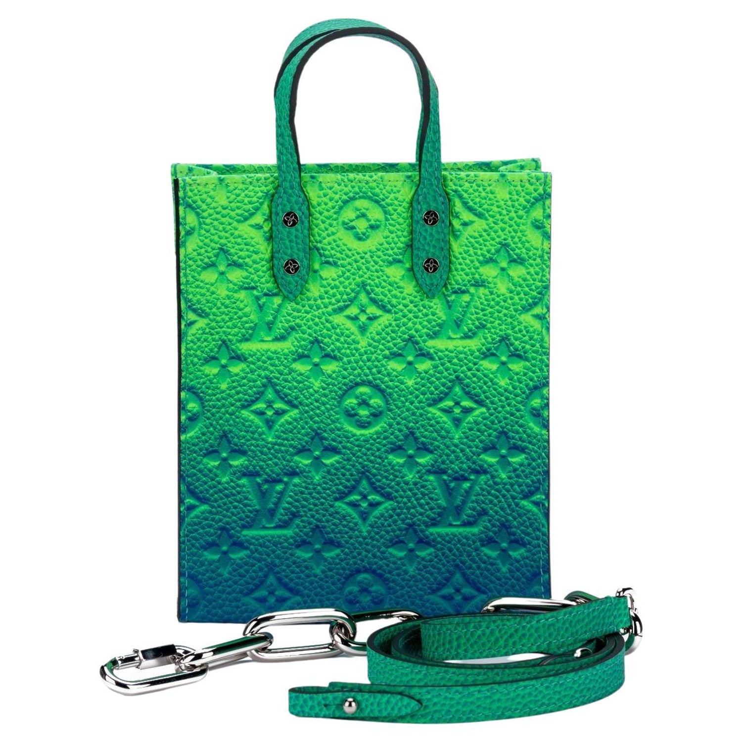 Louis Vuitton Virgil Abloh Green And Blue Monogram Illusion Leather Sac  Plat XS Silver Hardware, 2021 Available For Immediate Sale At Sotheby's