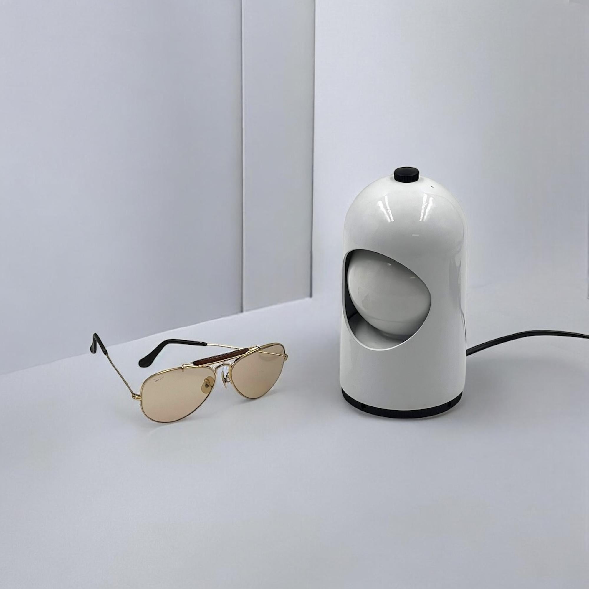Late 20th Century ABM 'Selene' Adjustable Lamp in White Lacquered Metal, 70s MCM Design Italy