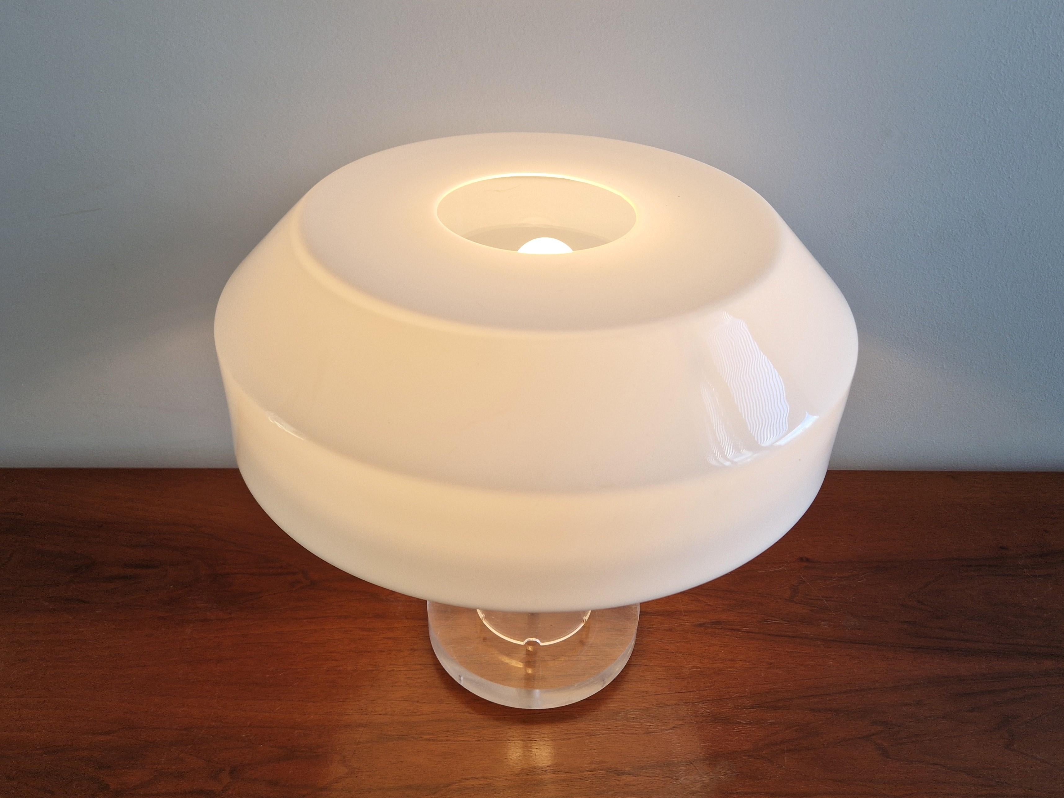 Acrylic ABN table lamp by Aldo van den Nieuwelaar for ABN, The Netherlands 1970's For Sale