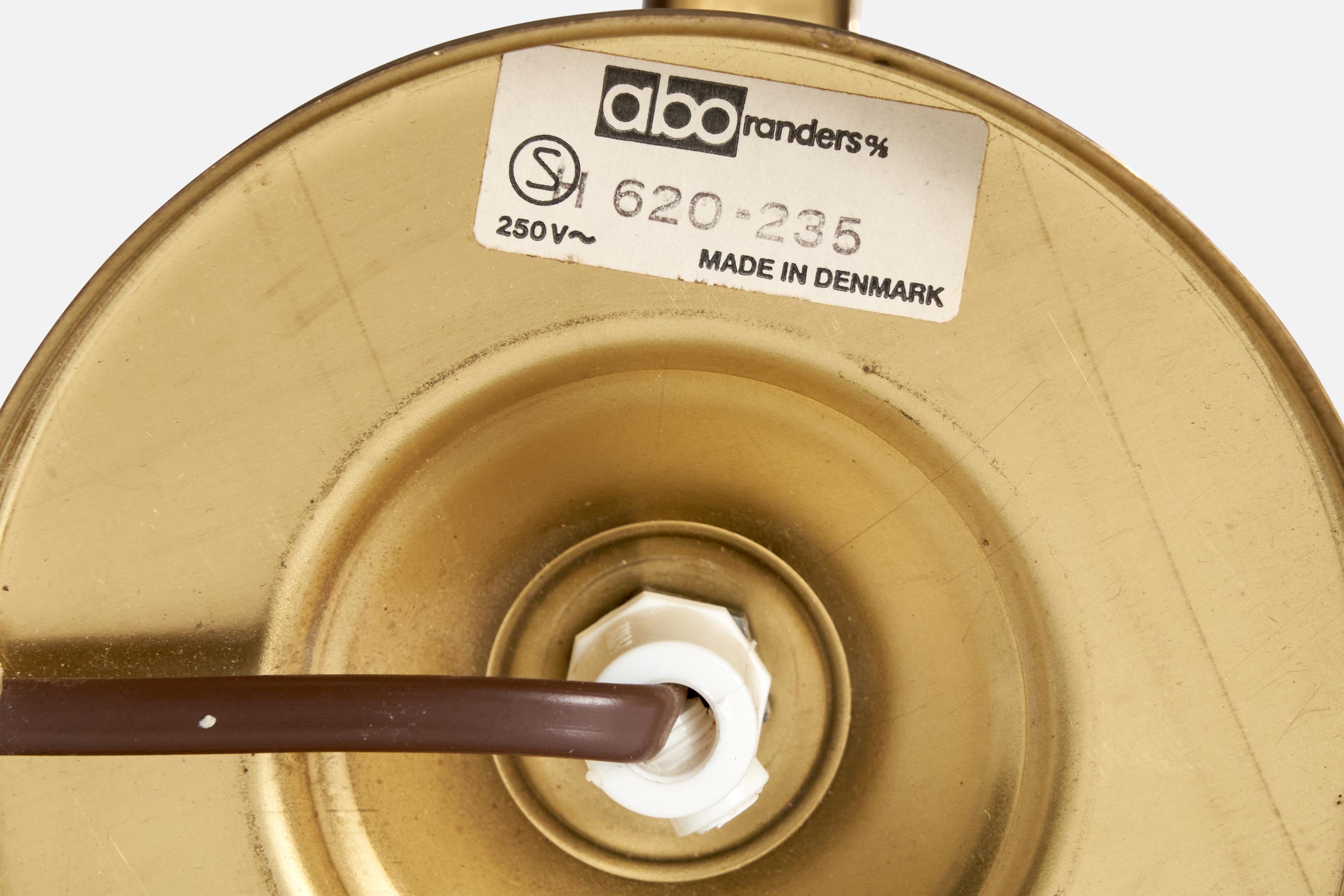 Abo Randers, Aplique, Latón, Ratán, Dinamarca, 1970s en venta 3