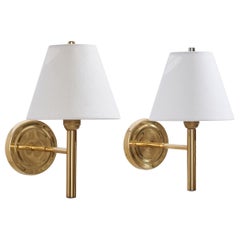 Abo Randers, Wall Lights, Messing, Stoff, Dänemark, 1970er Jahre